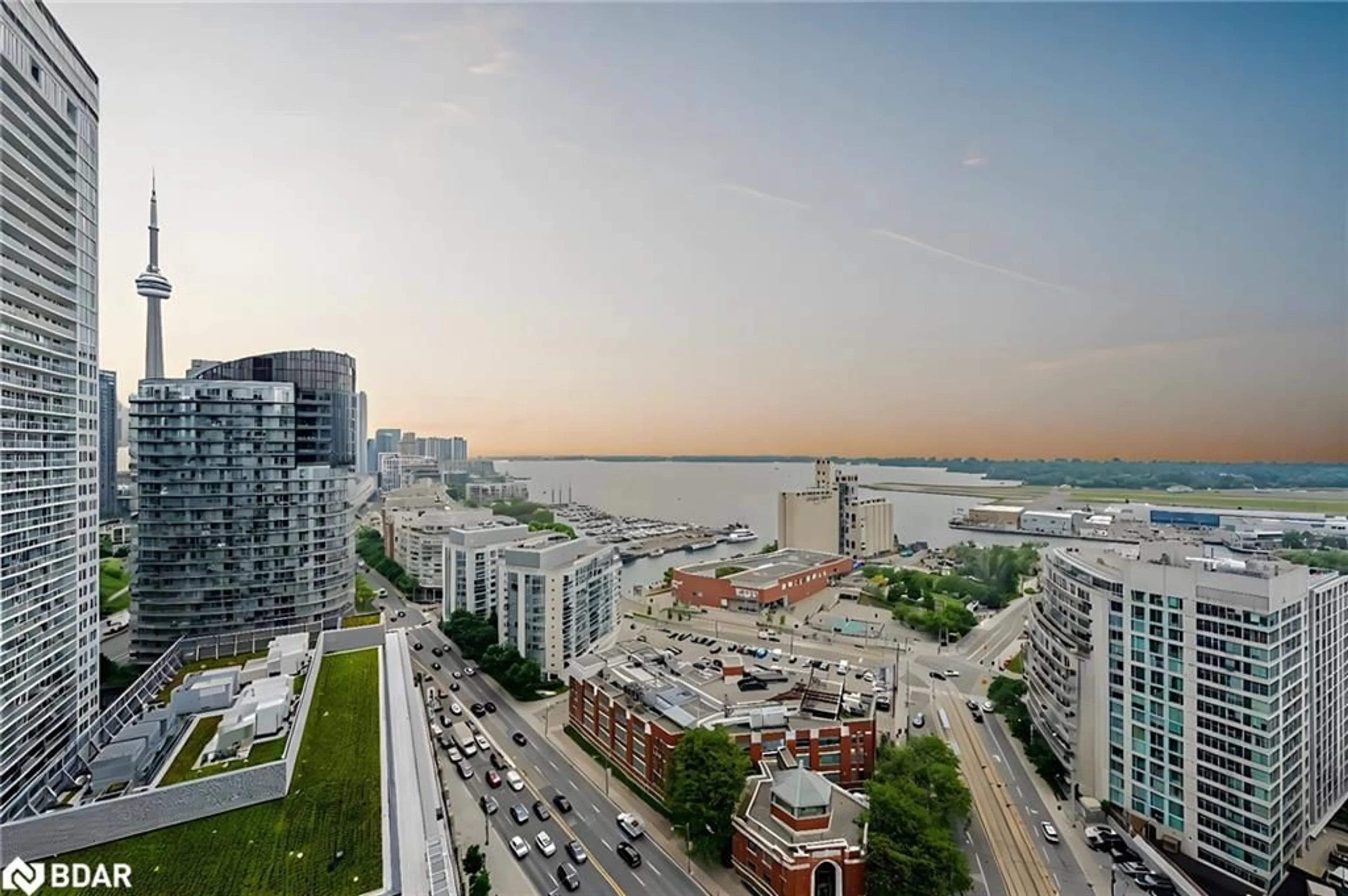 A pic from exterior of the house or condo, the view of city buildings for 600 Fleet St #2504, Toronto Ontario M5V 1B7