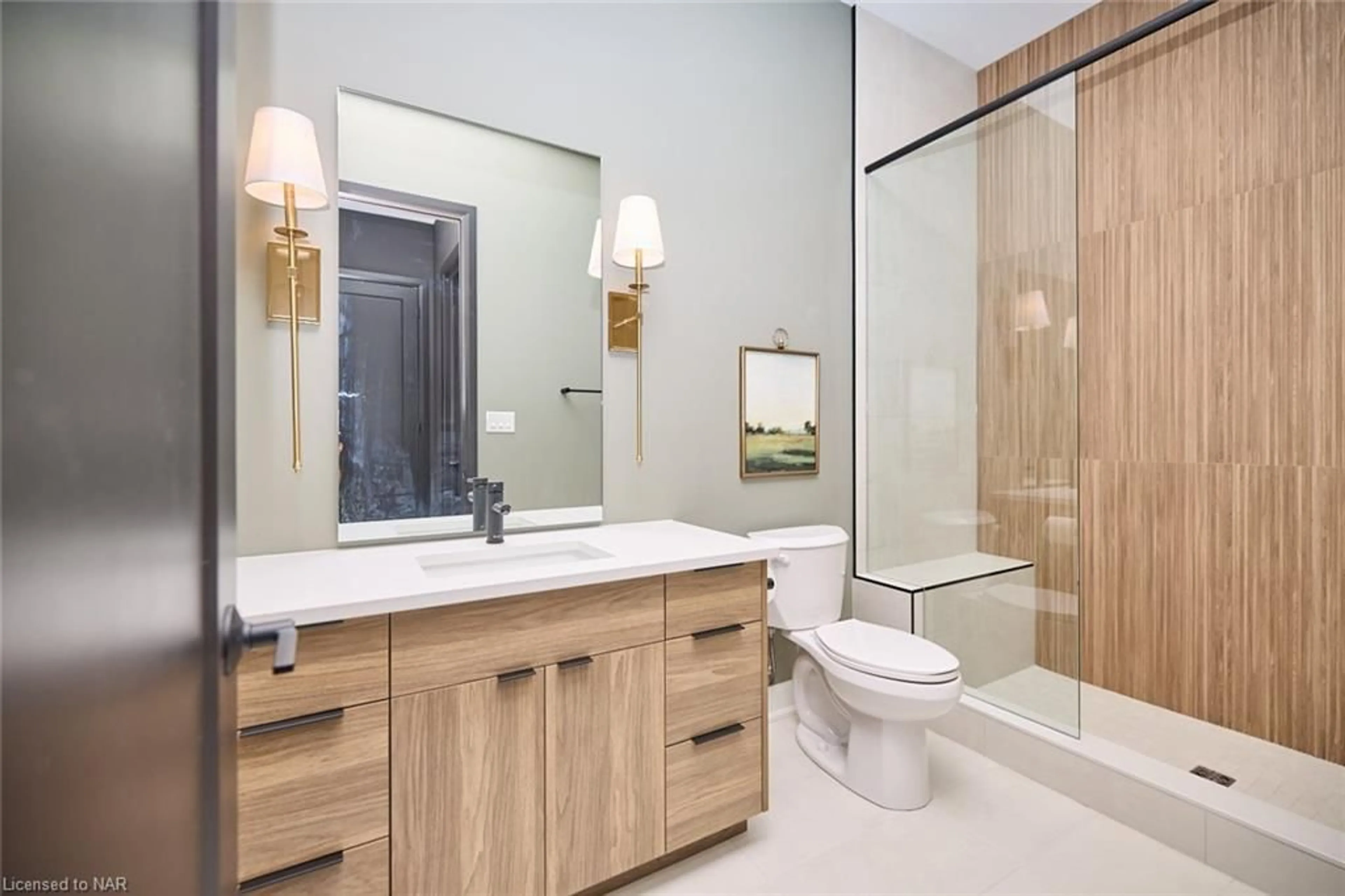 Contemporary bathroom, wood floors for 5 Butternut Cres, Ridgeway Ontario L0S 1N0