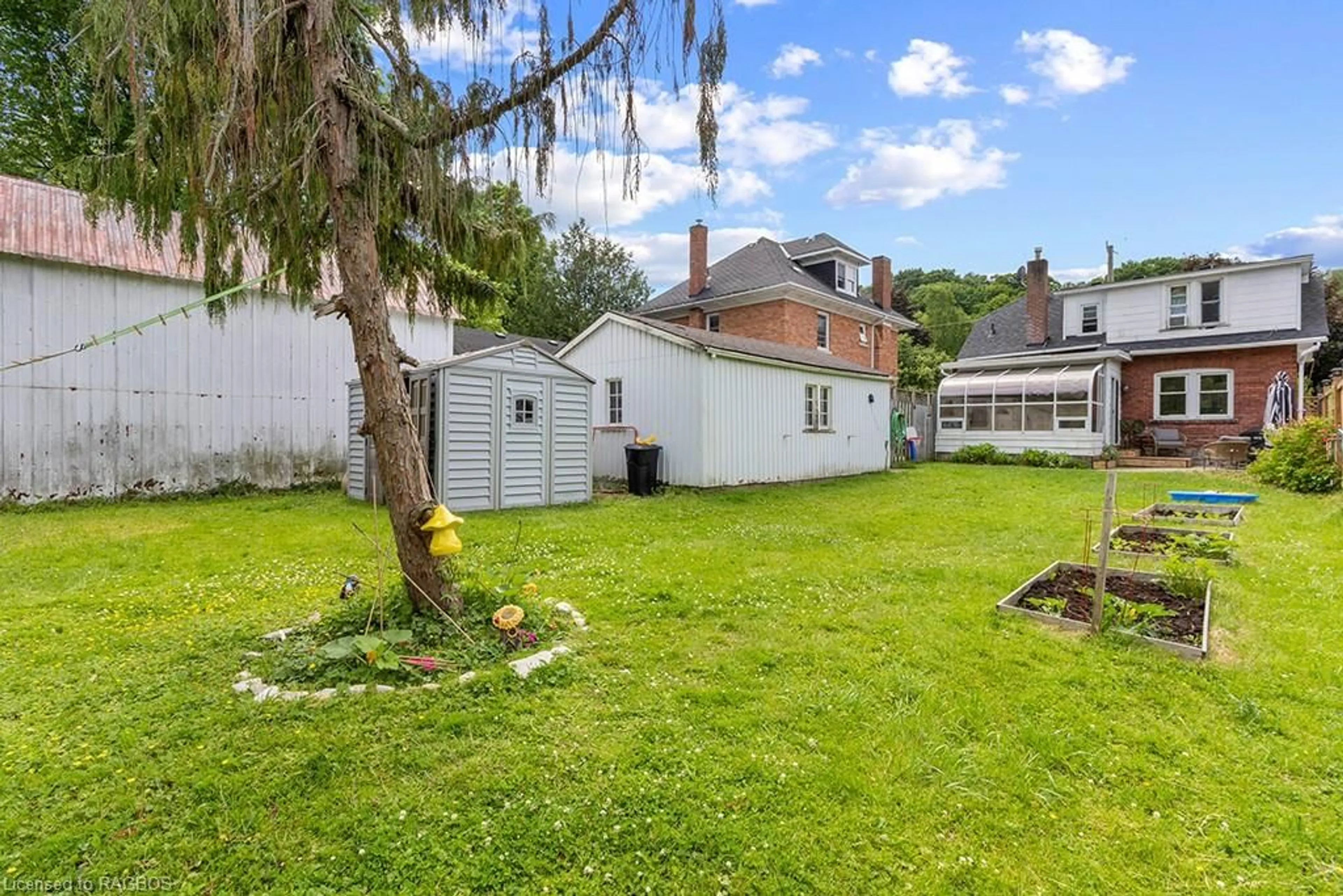 Patio, the fenced backyard for 1131 4th Ave, Owen Sound Ontario N4K 4W3