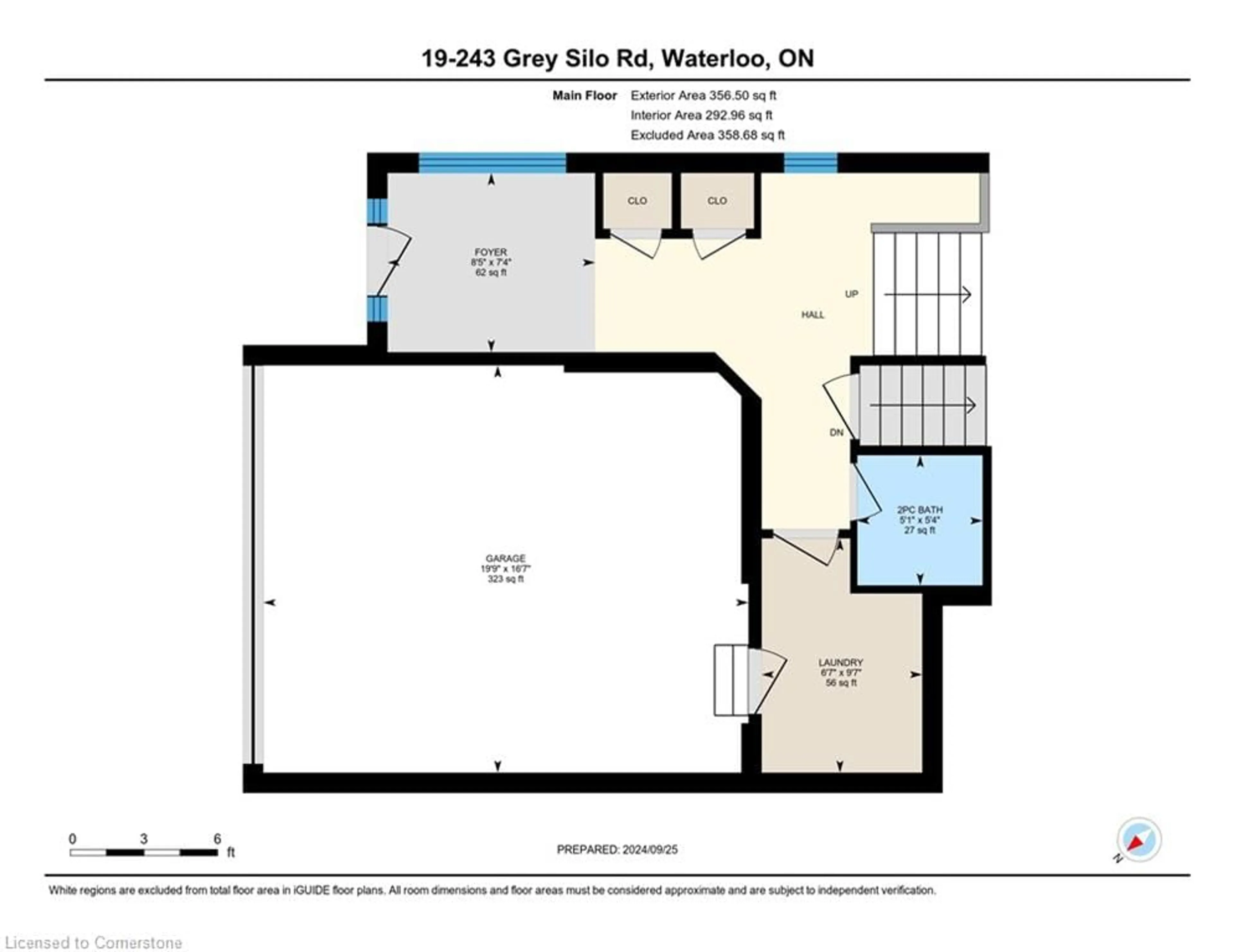 Floor plan for 243 Grey Silo Rd #19, Waterloo Ontario N2K 0B9