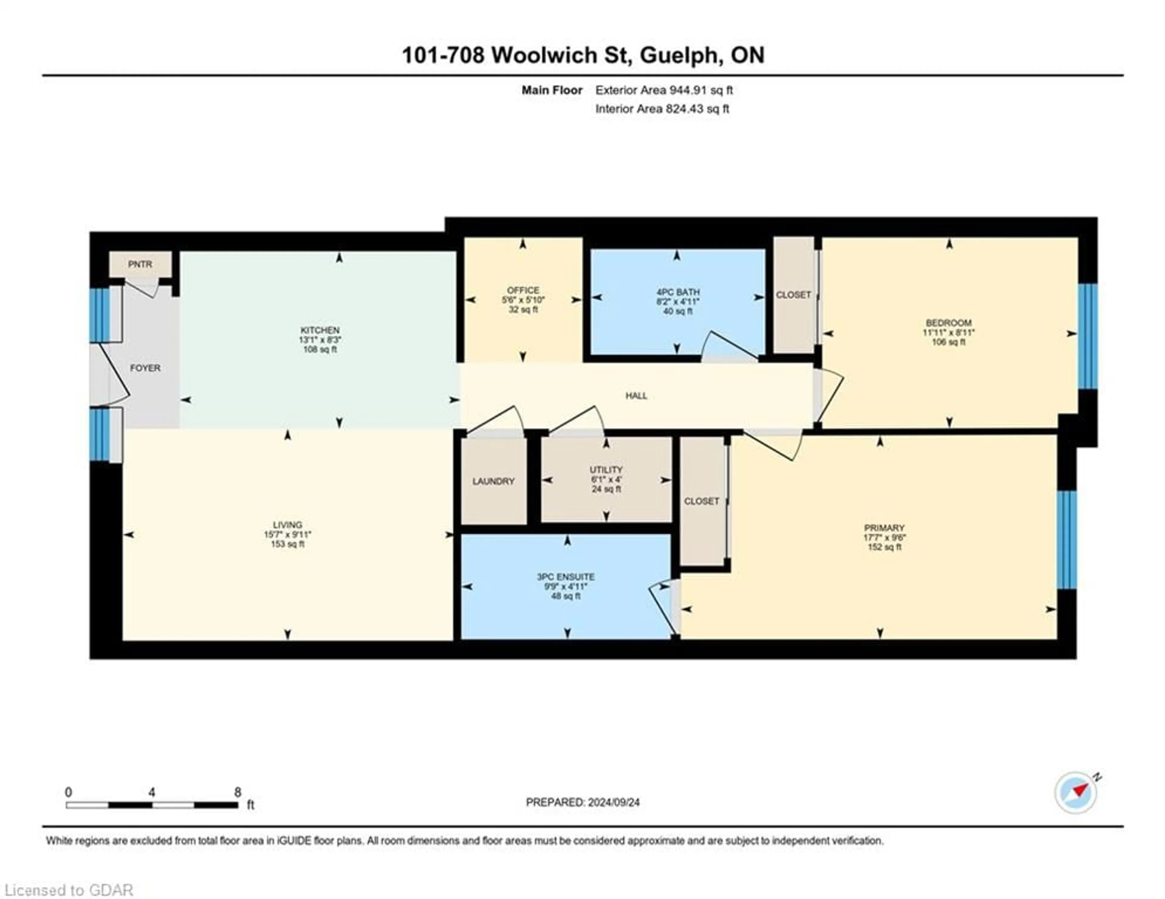 Floor plan for 708 Woolwich St #416, Guelph Ontario N1H 7G6