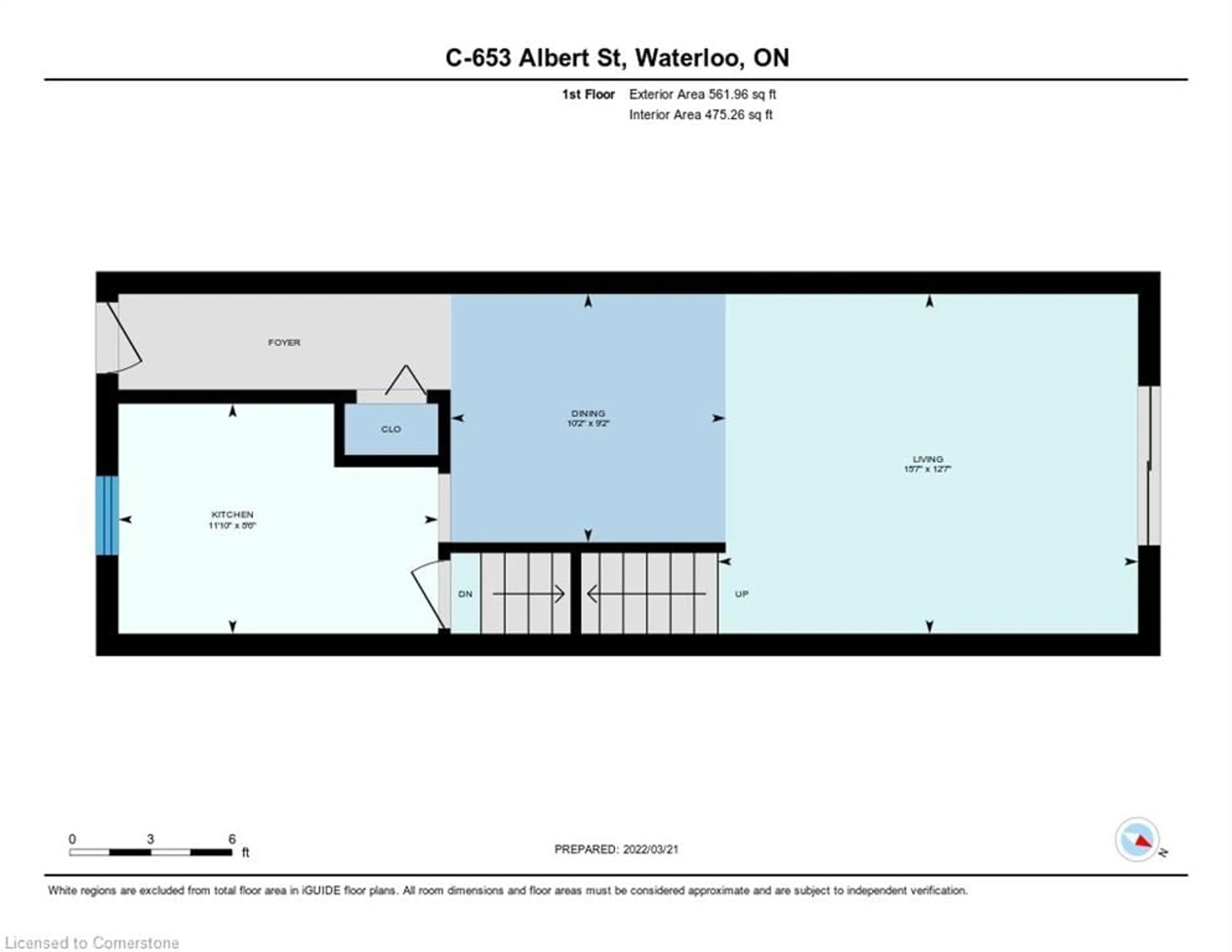 Floor plan for 653 Albert St #C, Waterloo Ontario N2L 3V5