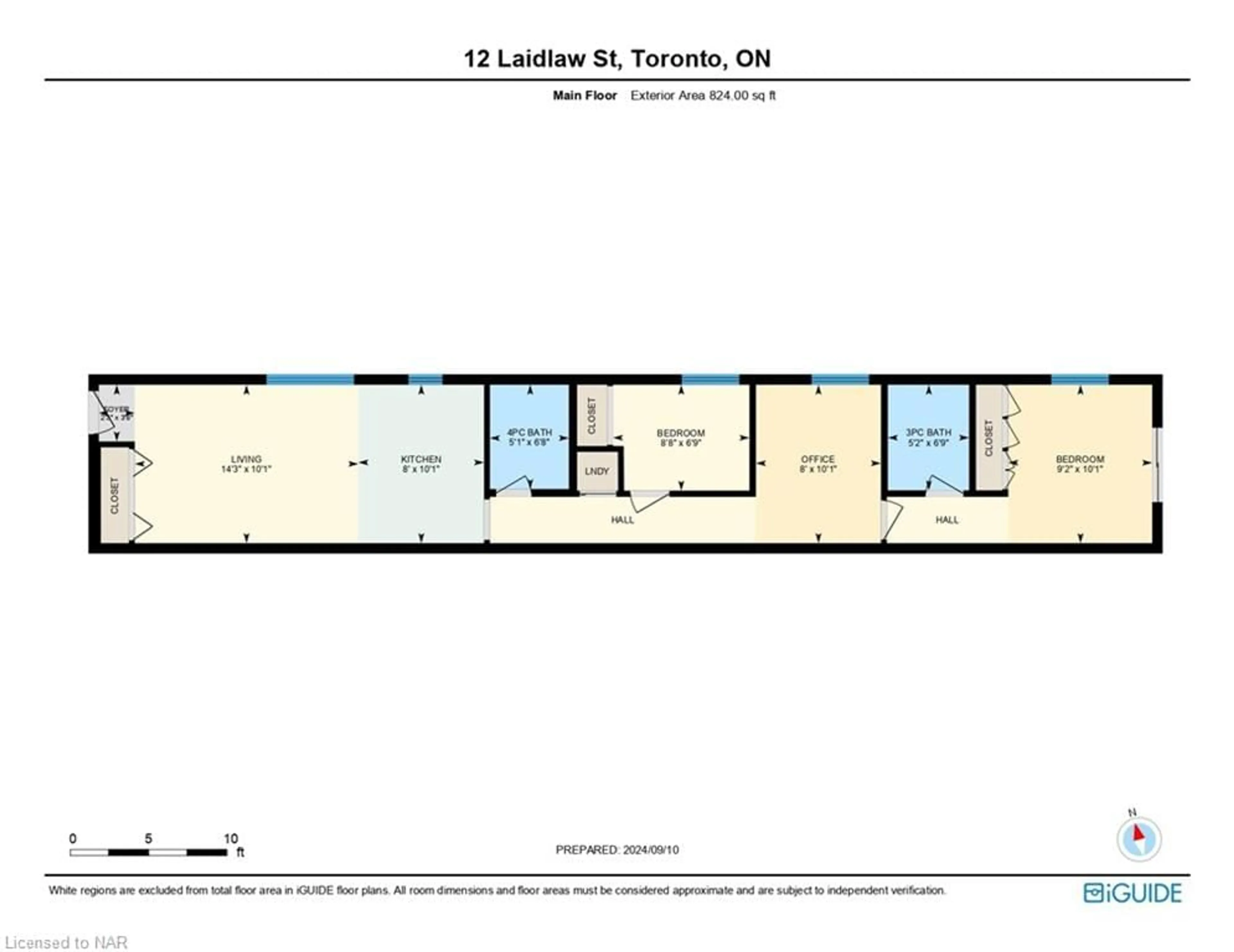 Floor plan for 12 Laidlaw St #833C, Toronto Ontario M6K 1X2
