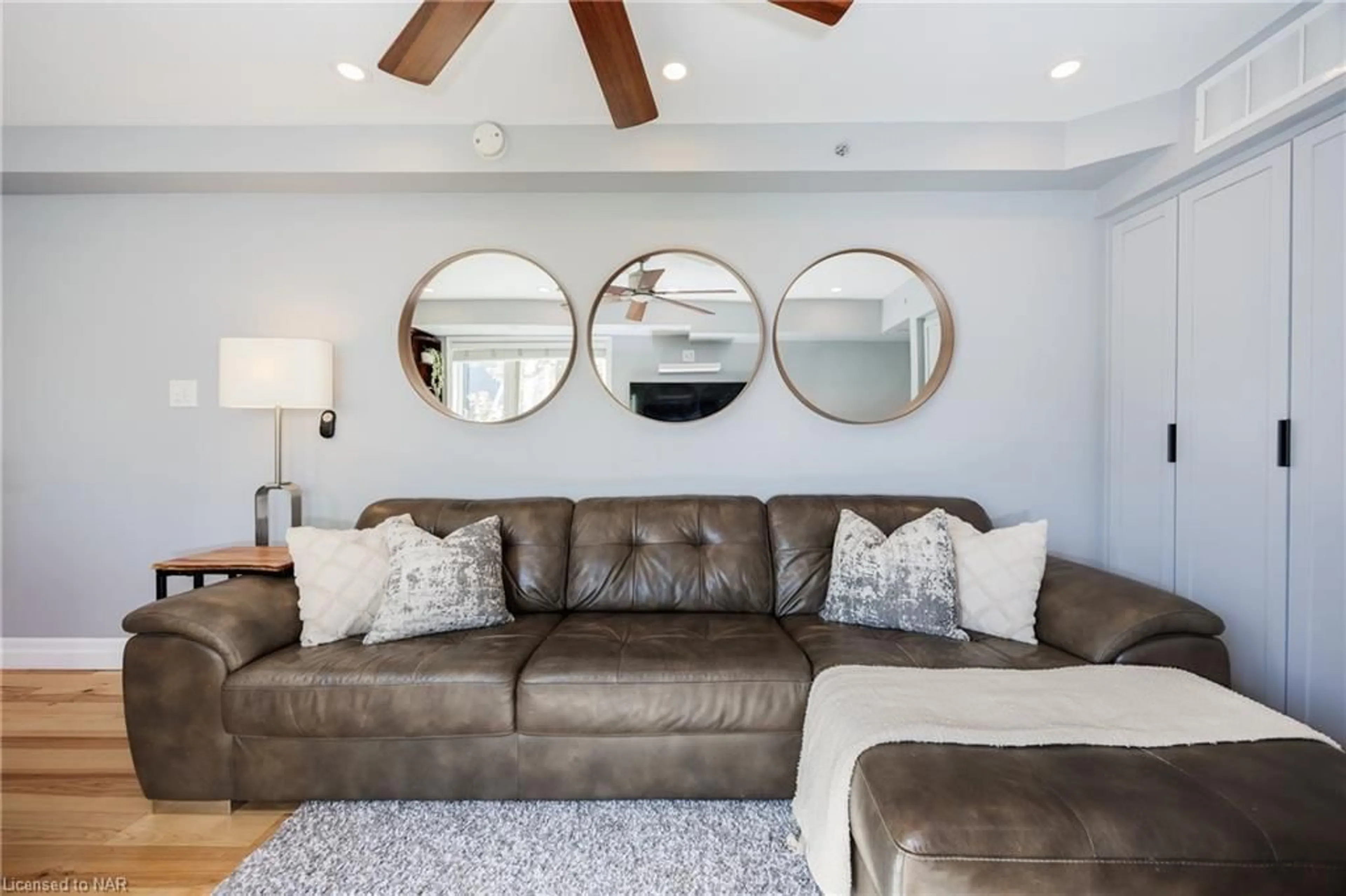 Living room, wood floors for 12 Laidlaw St #833C, Toronto Ontario M6K 1X2