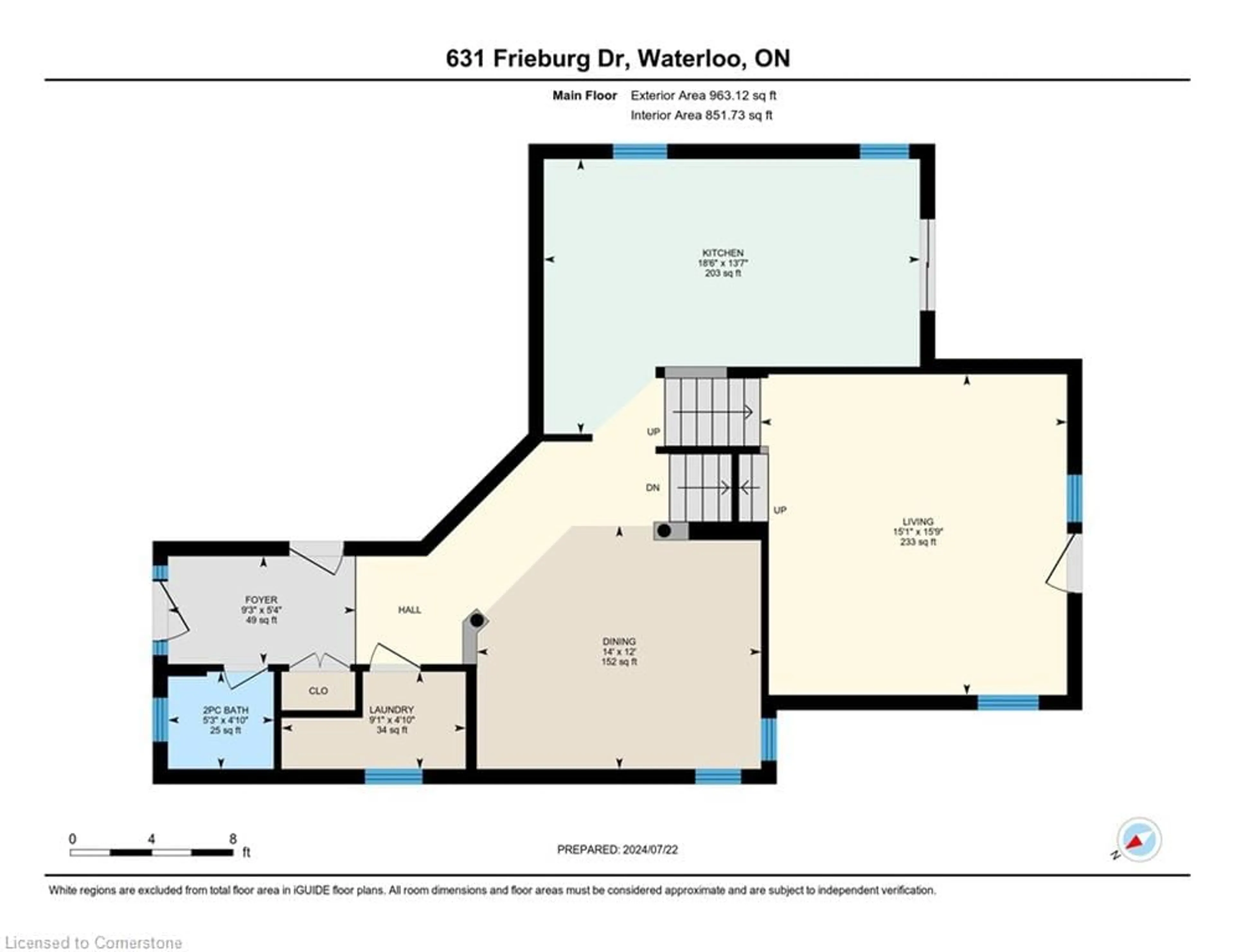 Floor plan for 631 Frieburg Dr, Waterloo Ontario N2T 2Y2