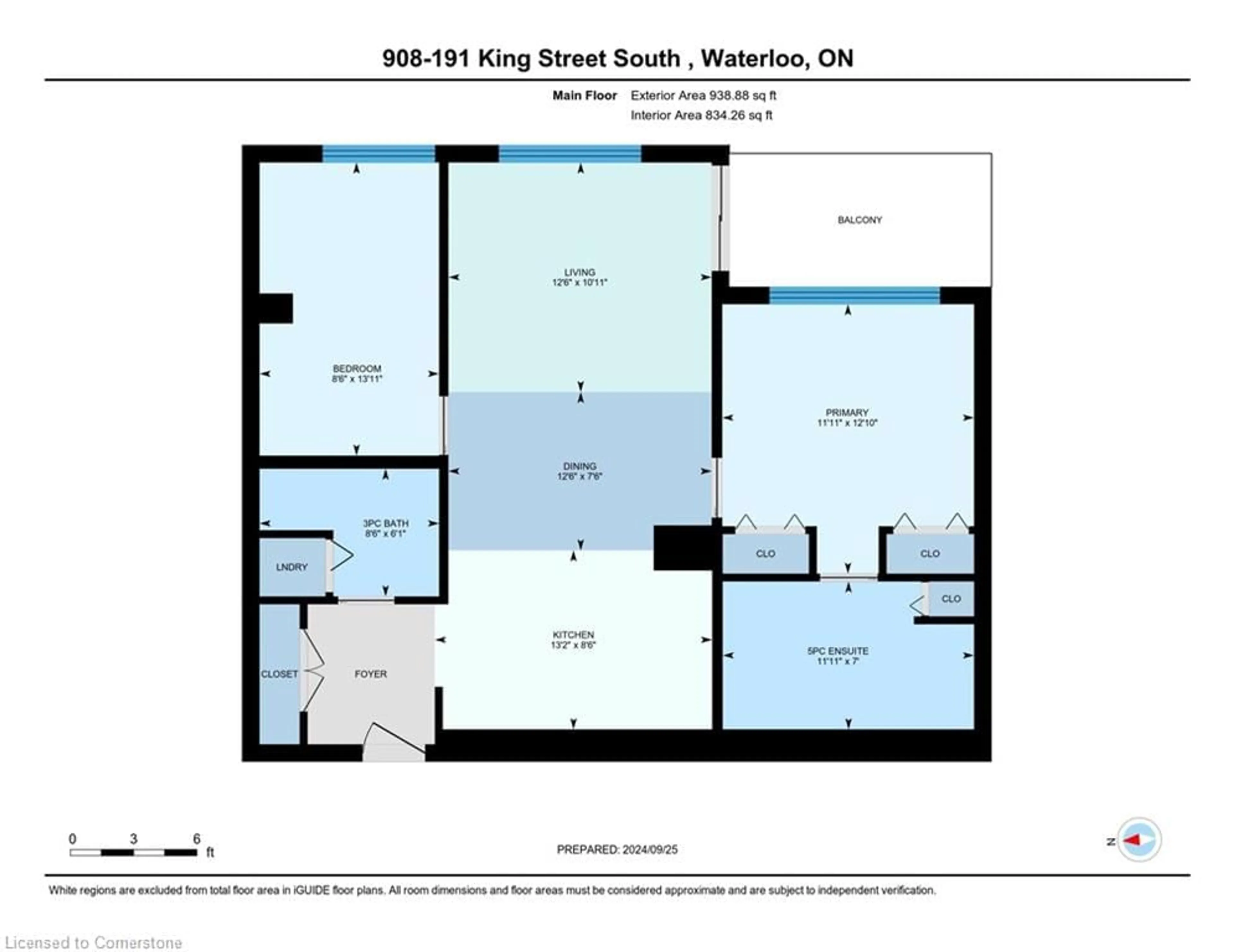 Floor plan for 191 King St #908, Waterloo Ontario N2J 1R1