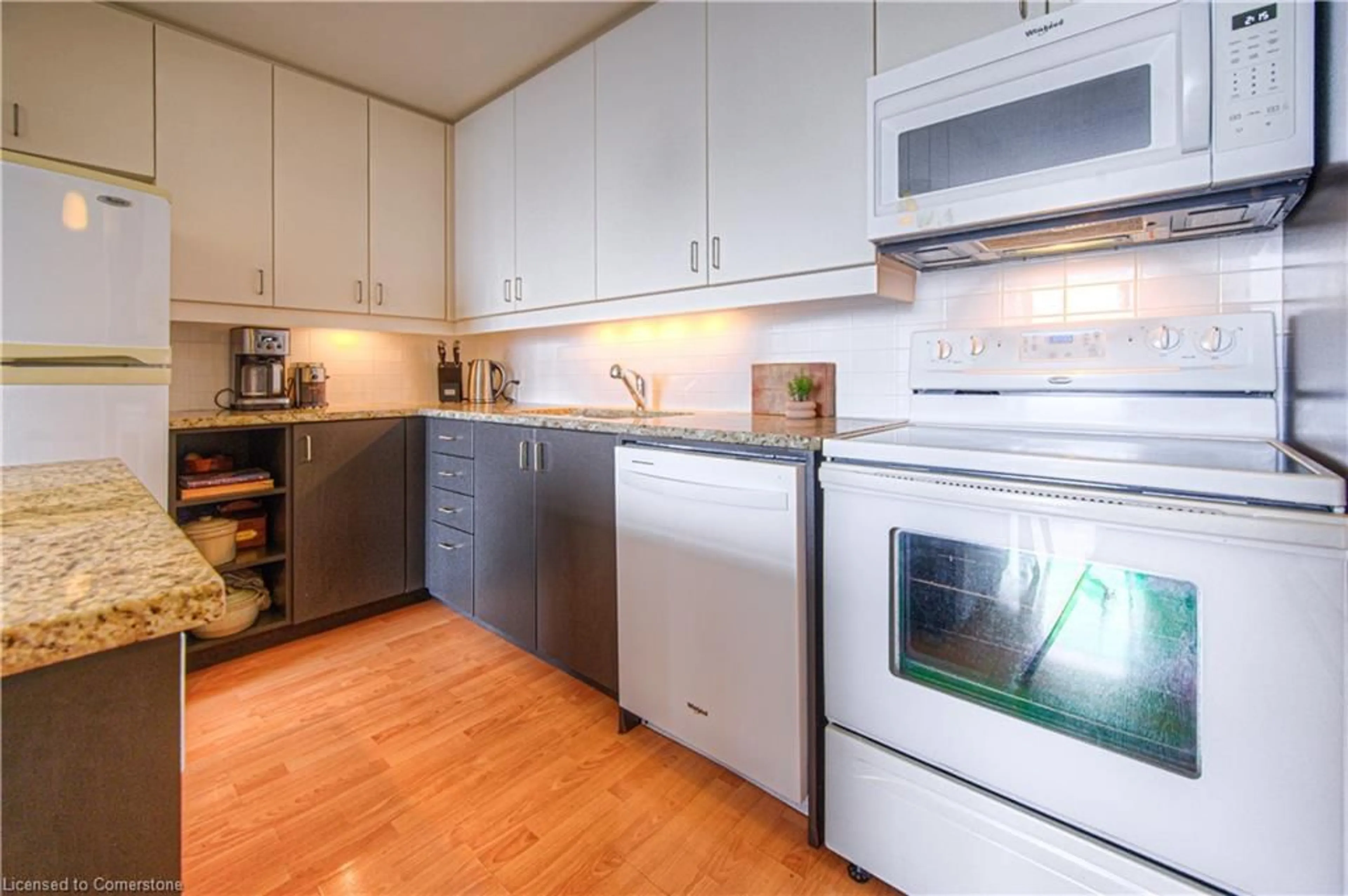 Standard kitchen, wood floors for 191 King St #908, Waterloo Ontario N2J 1R1