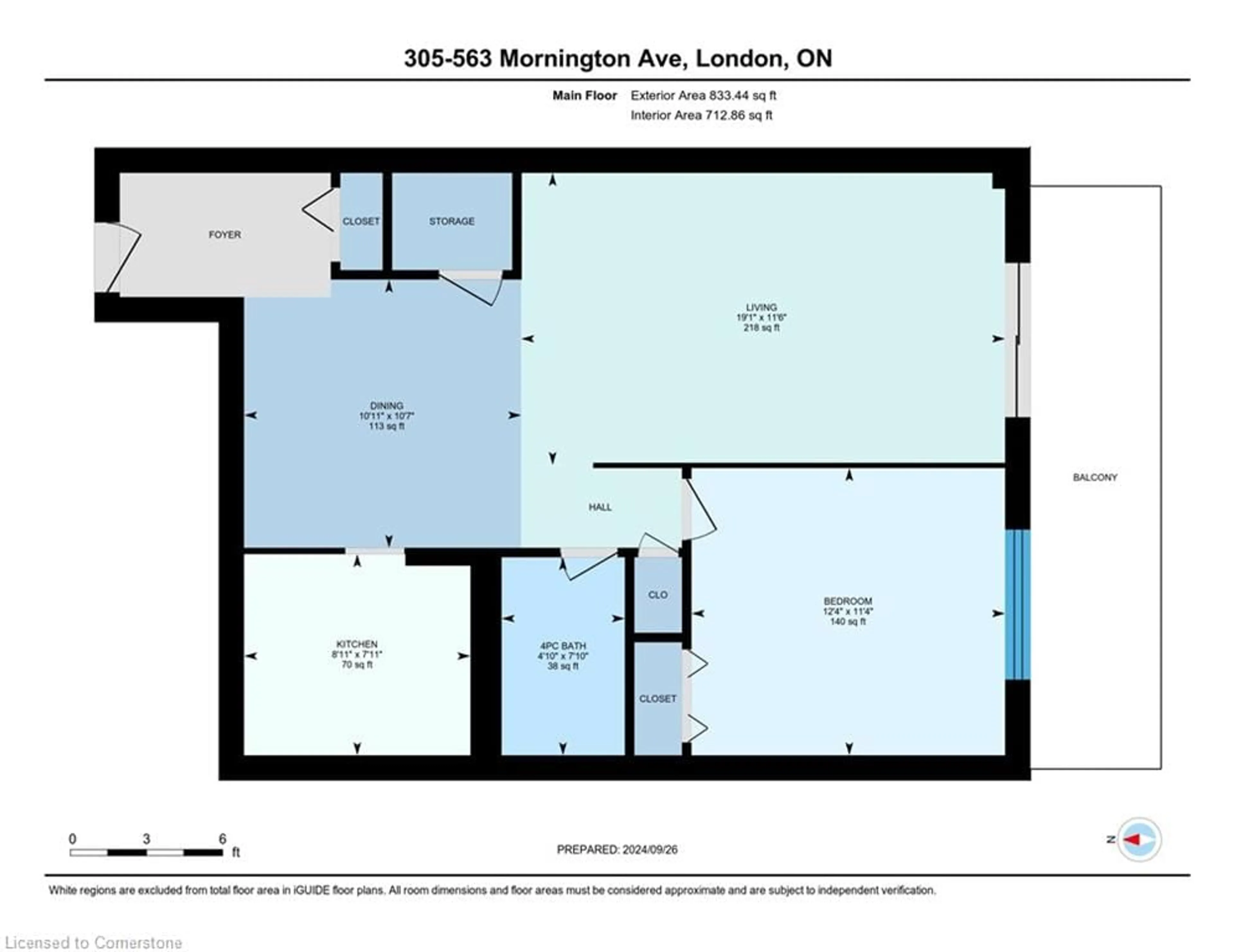 Floor plan for 563 Mornington Ave #305, London Ontario N5Y 4T8