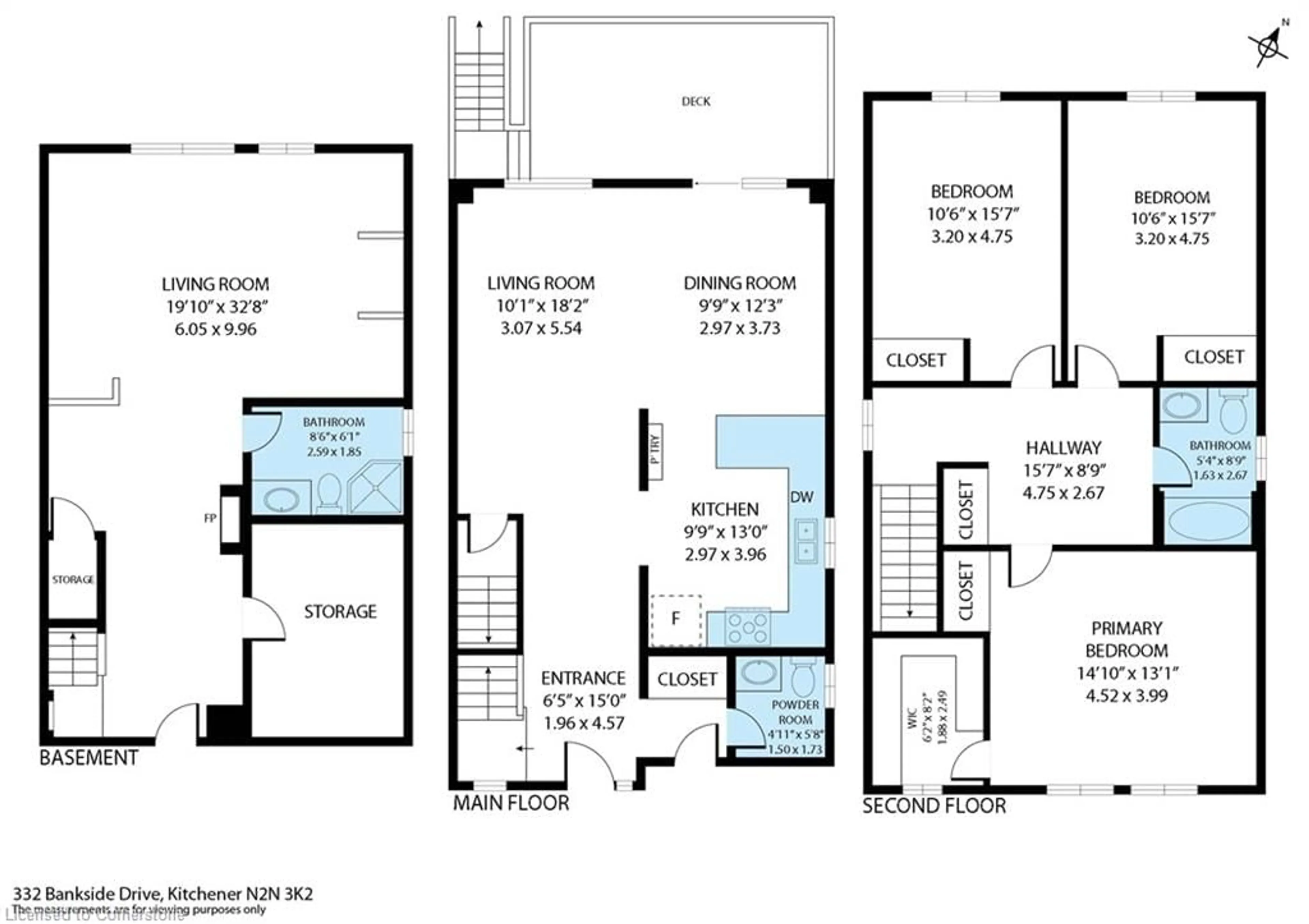 Floor plan for 332 Bankside Dr, Kitchener Ontario N2N 3K2