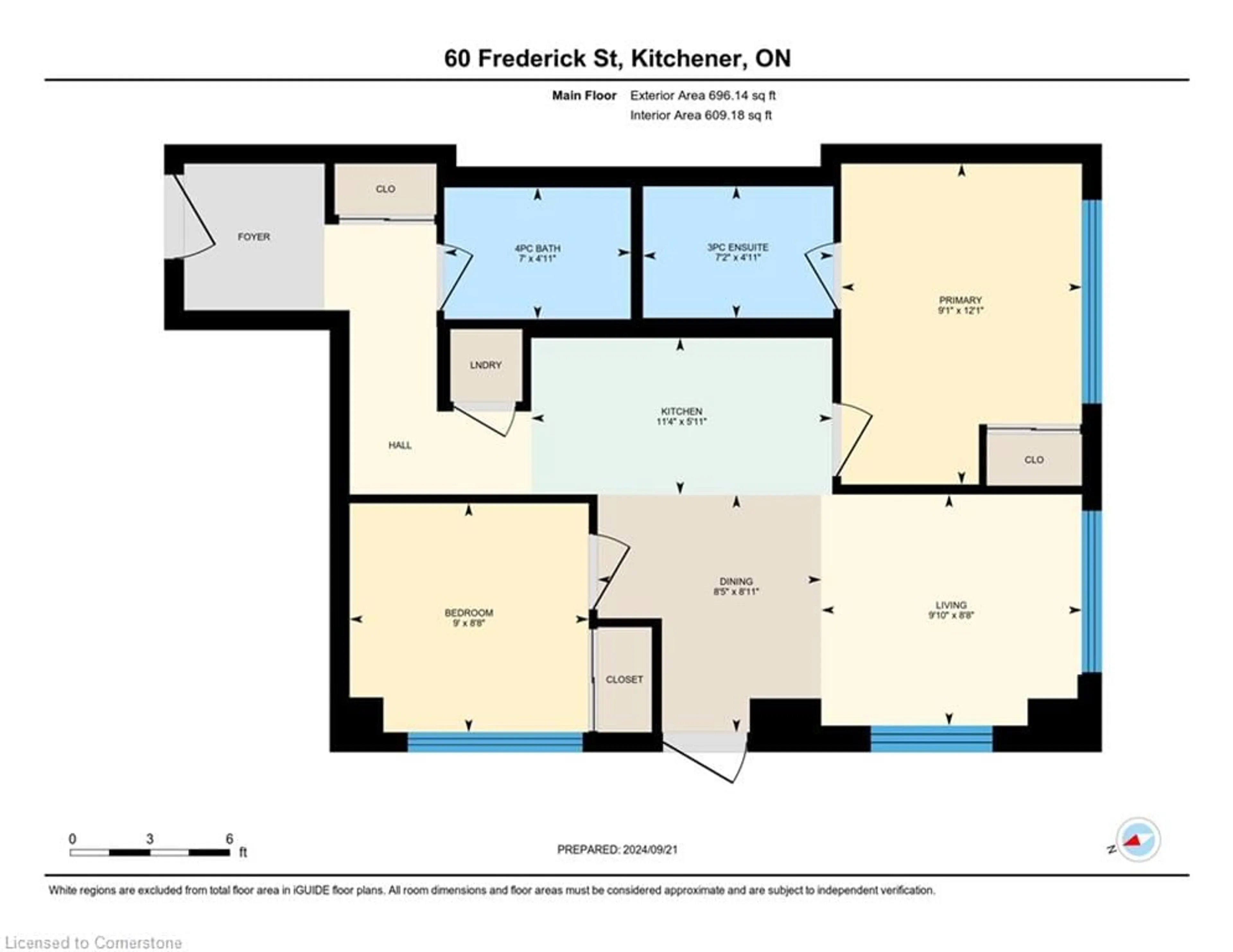 Floor plan for 60 Frederick St #3109, Kitchener Ontario N2H 0C7