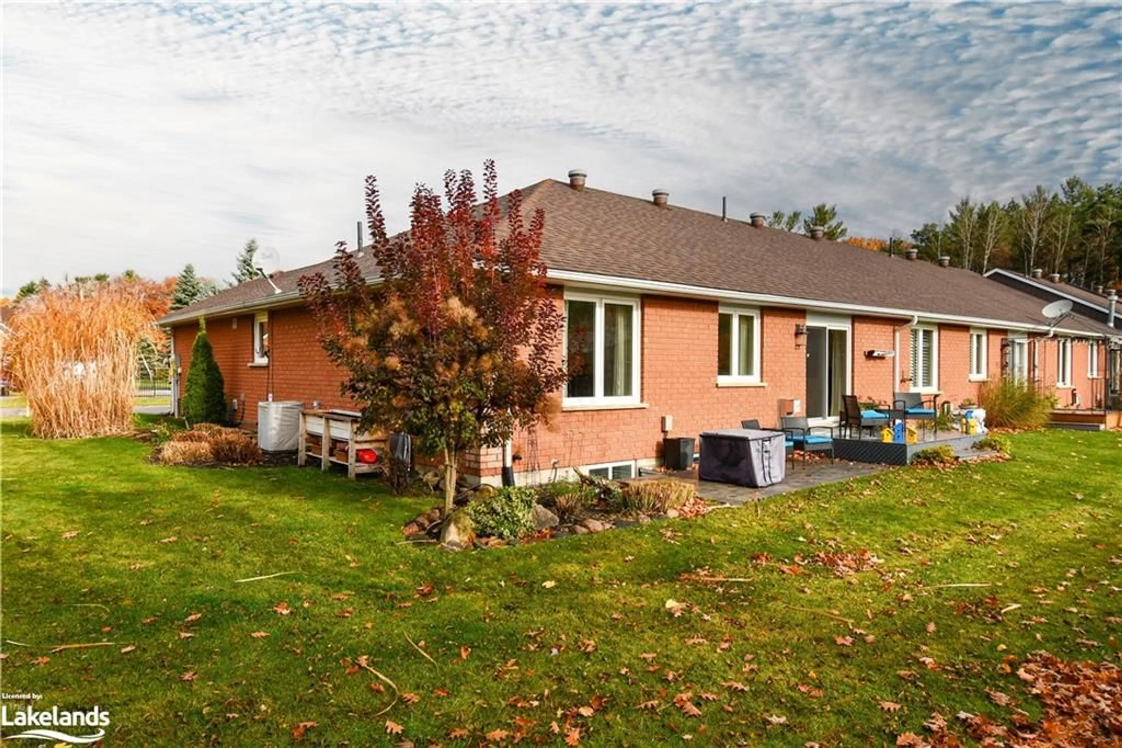 Patio, the fenced backyard for 90 Burke St #14, Penetanguishene Ontario L9M 2H2