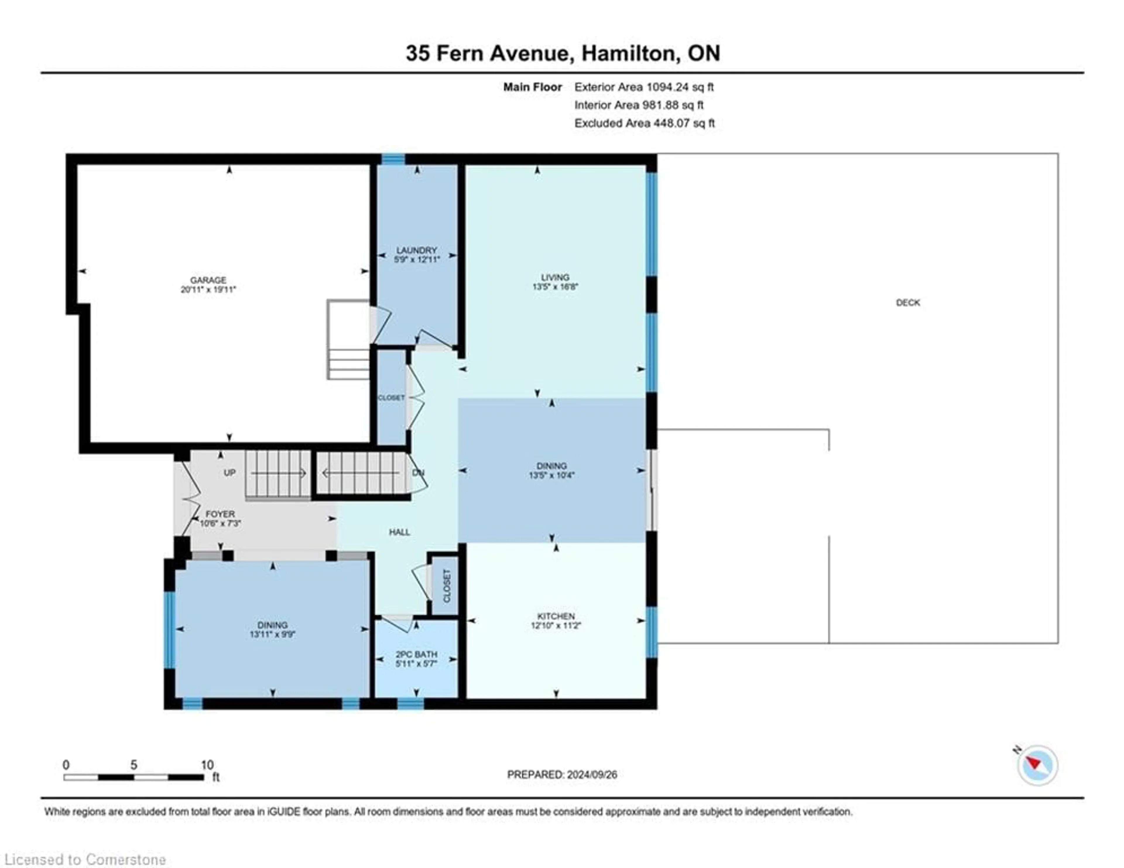 Floor plan for 35 Fern Ave, Waterdown Ontario L0R 2H0