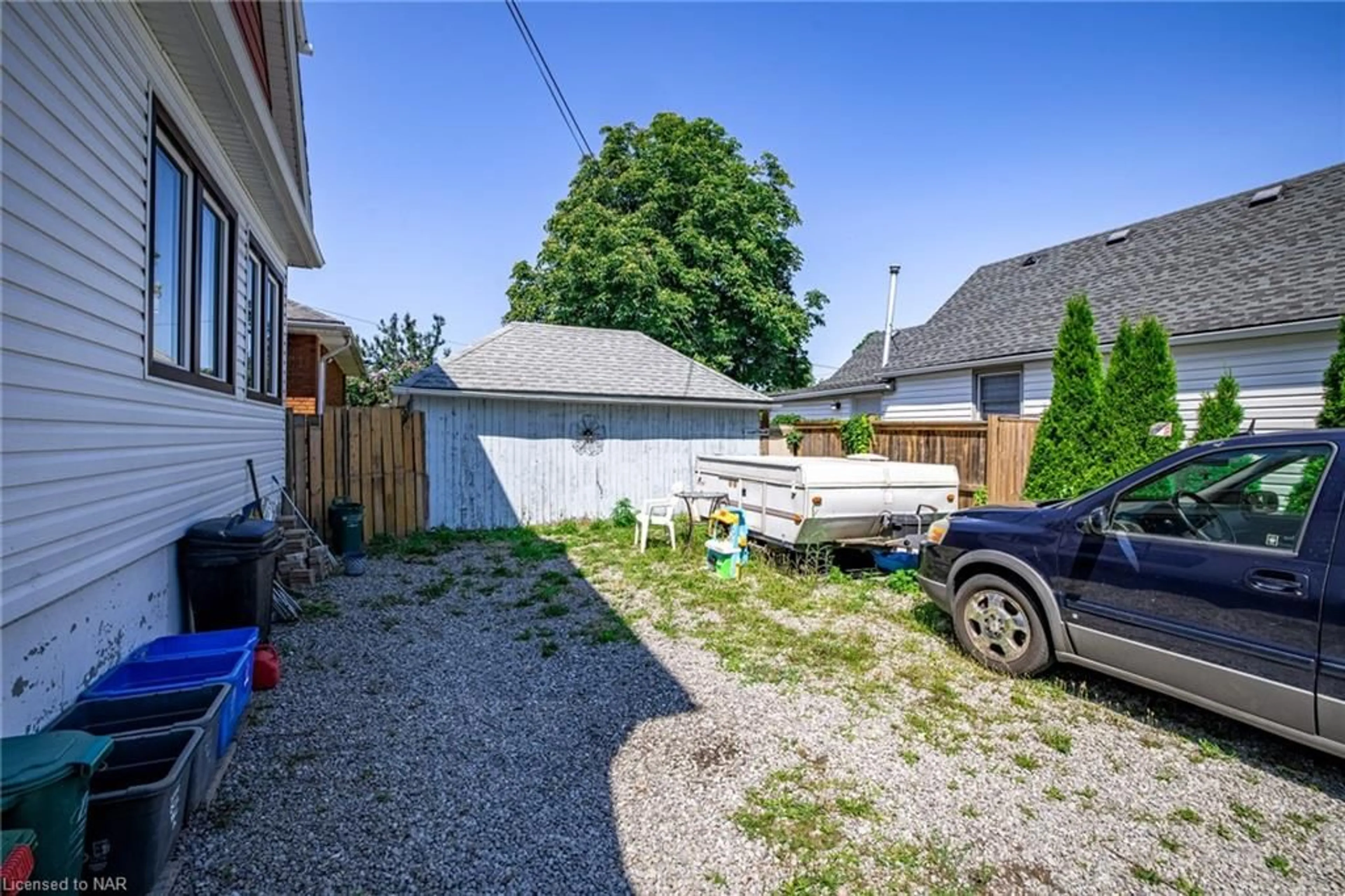 Patio, the fenced backyard for 7 Bartlett St, St. Catharines Ontario L2M 5K5