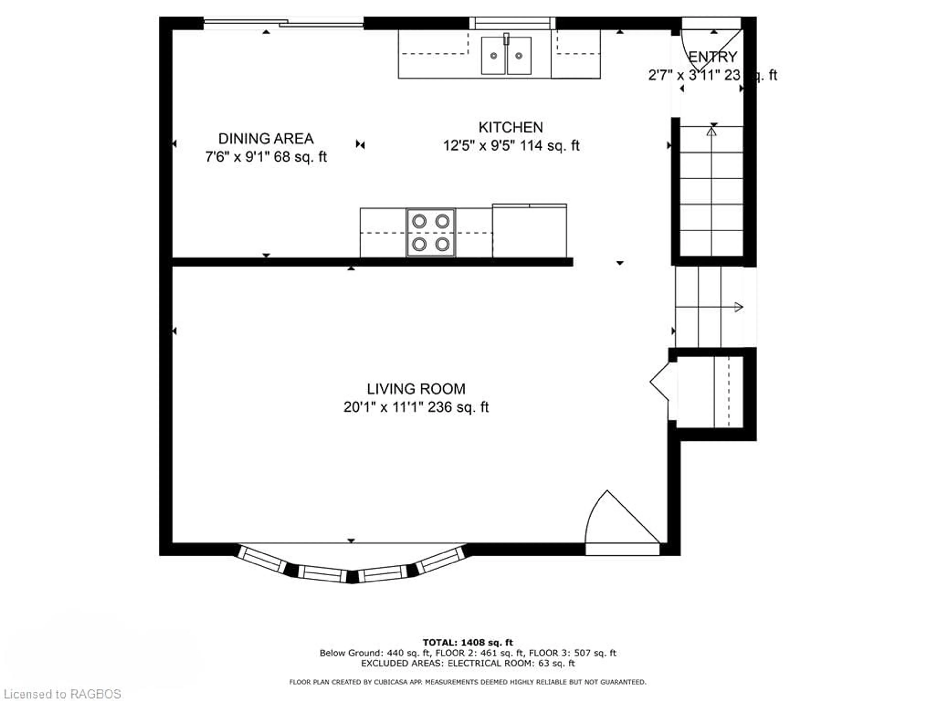 Floor plan for 213 5th Ave, Hanover Ontario N4N 2C3