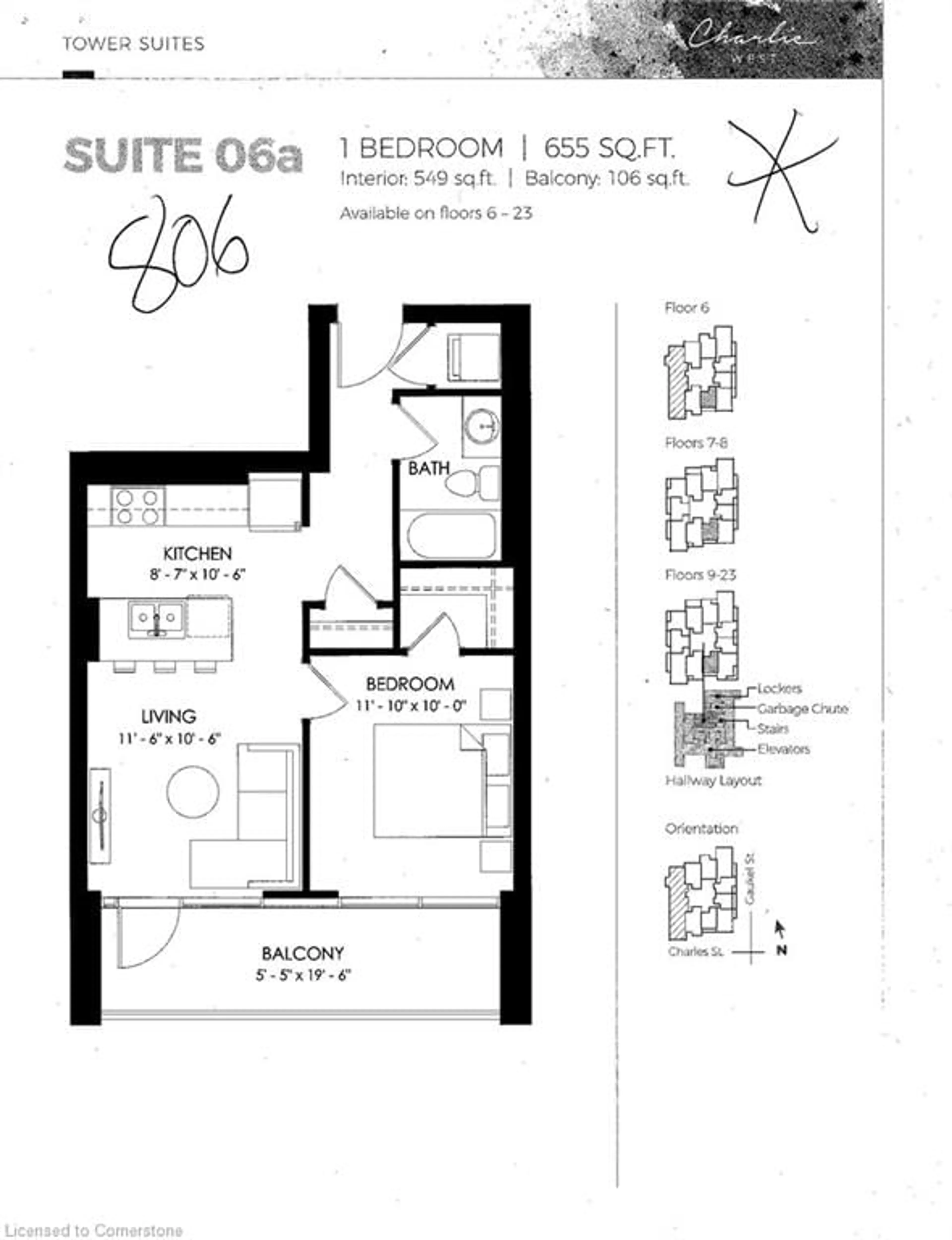 Floor plan for 60 Charles St #906, Kitchener Ontario N2G 0C9