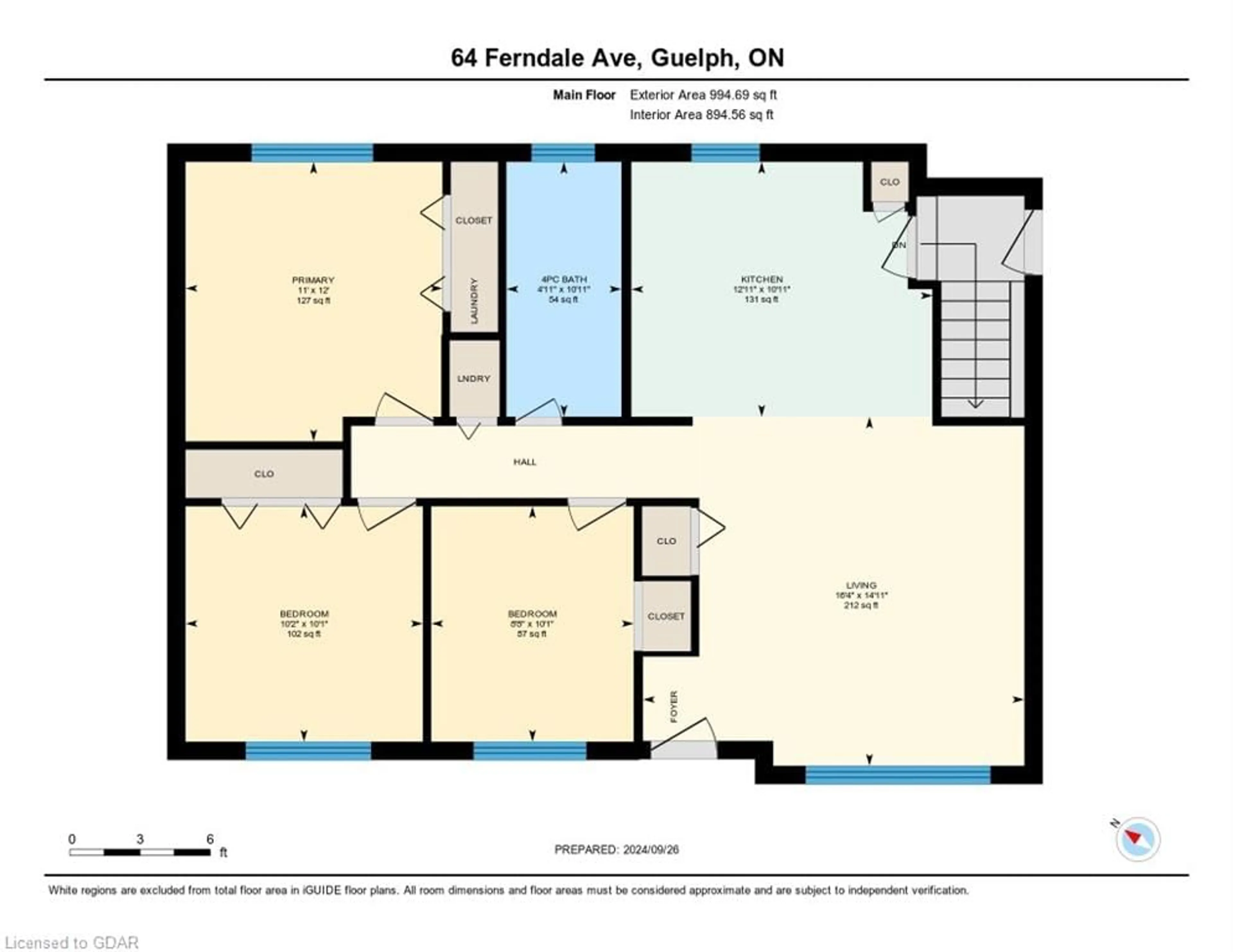 Floor plan for 64 Ferndale Ave, Guelph Ontario N1E 1B5