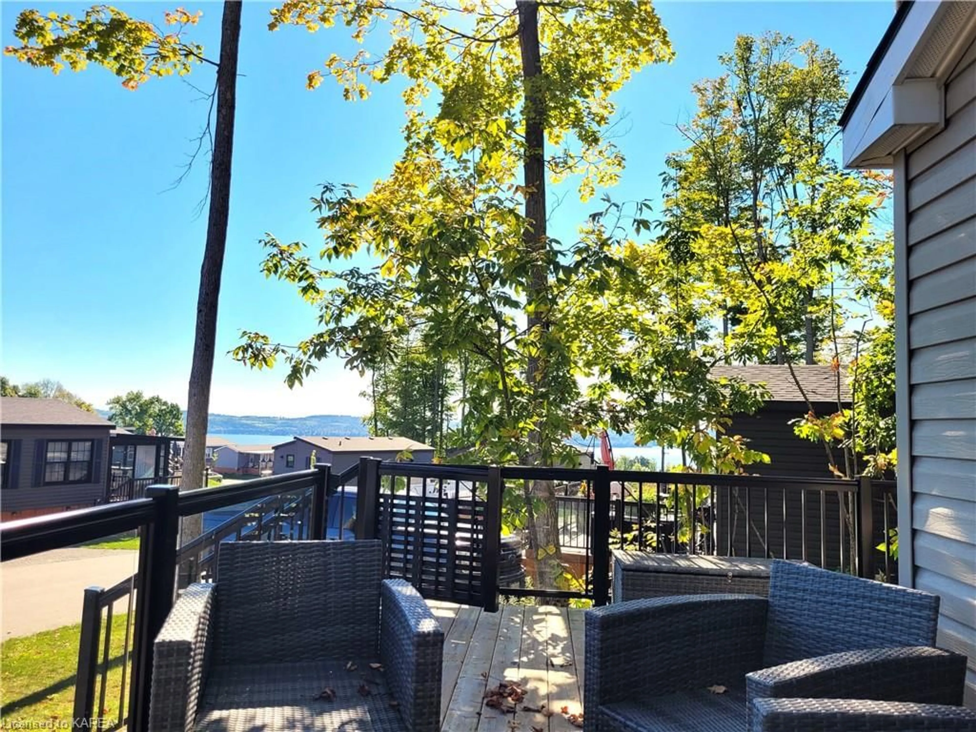 Patio, the fenced backyard for 1235 Villiers Line #4 Bob's Way, Keene Ontario K0L 2G0