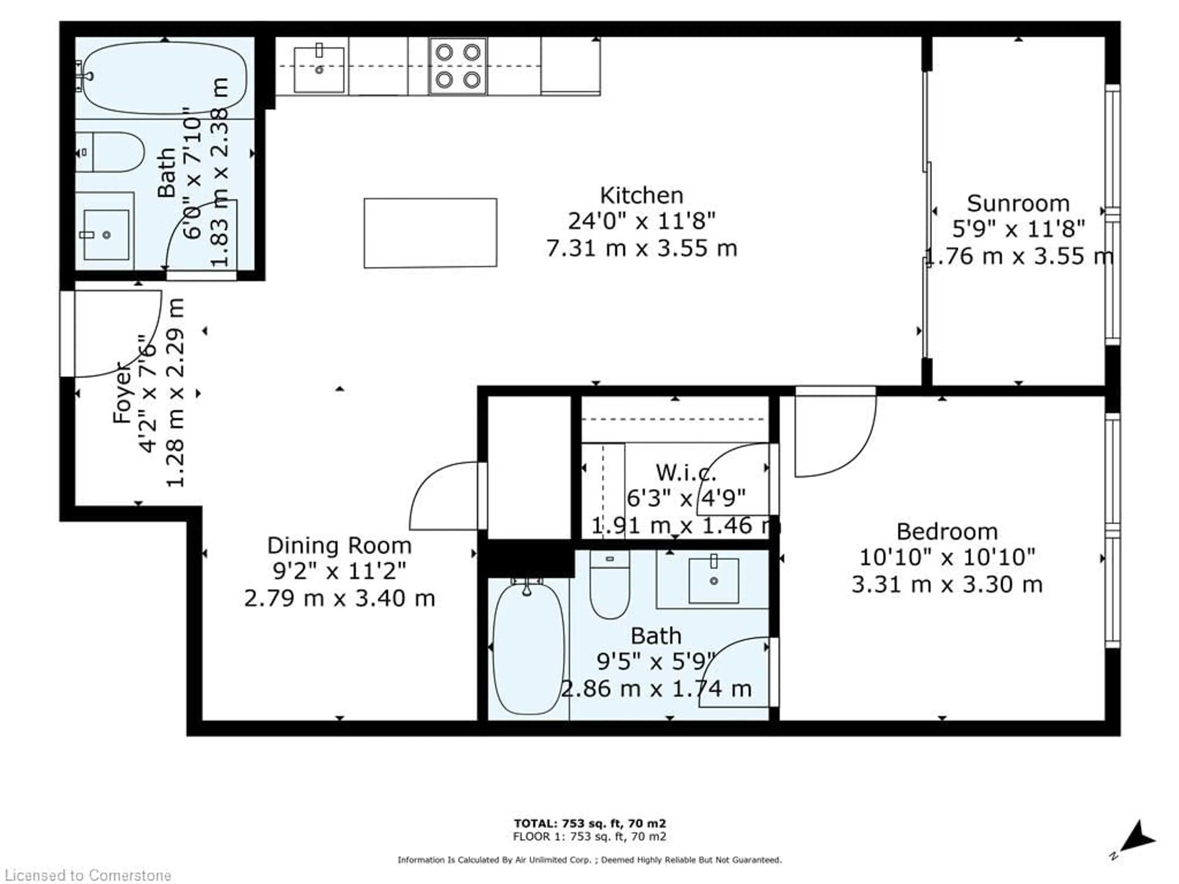 Floor plan for 9075 Jane St #407, Vaughan Ontario L5K 0L7