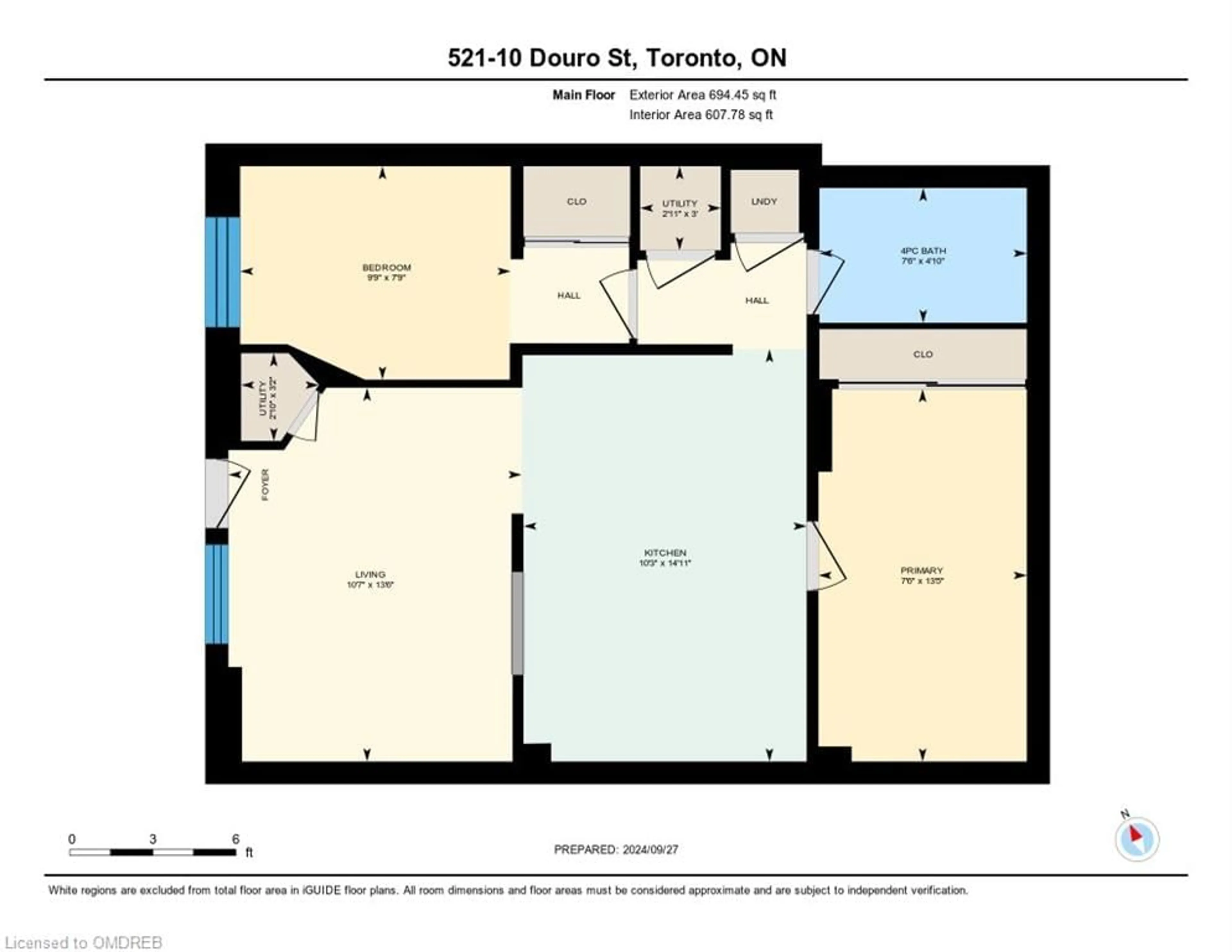 Floor plan for 10 Douro St #521, Toronto Ontario M6K 3M4