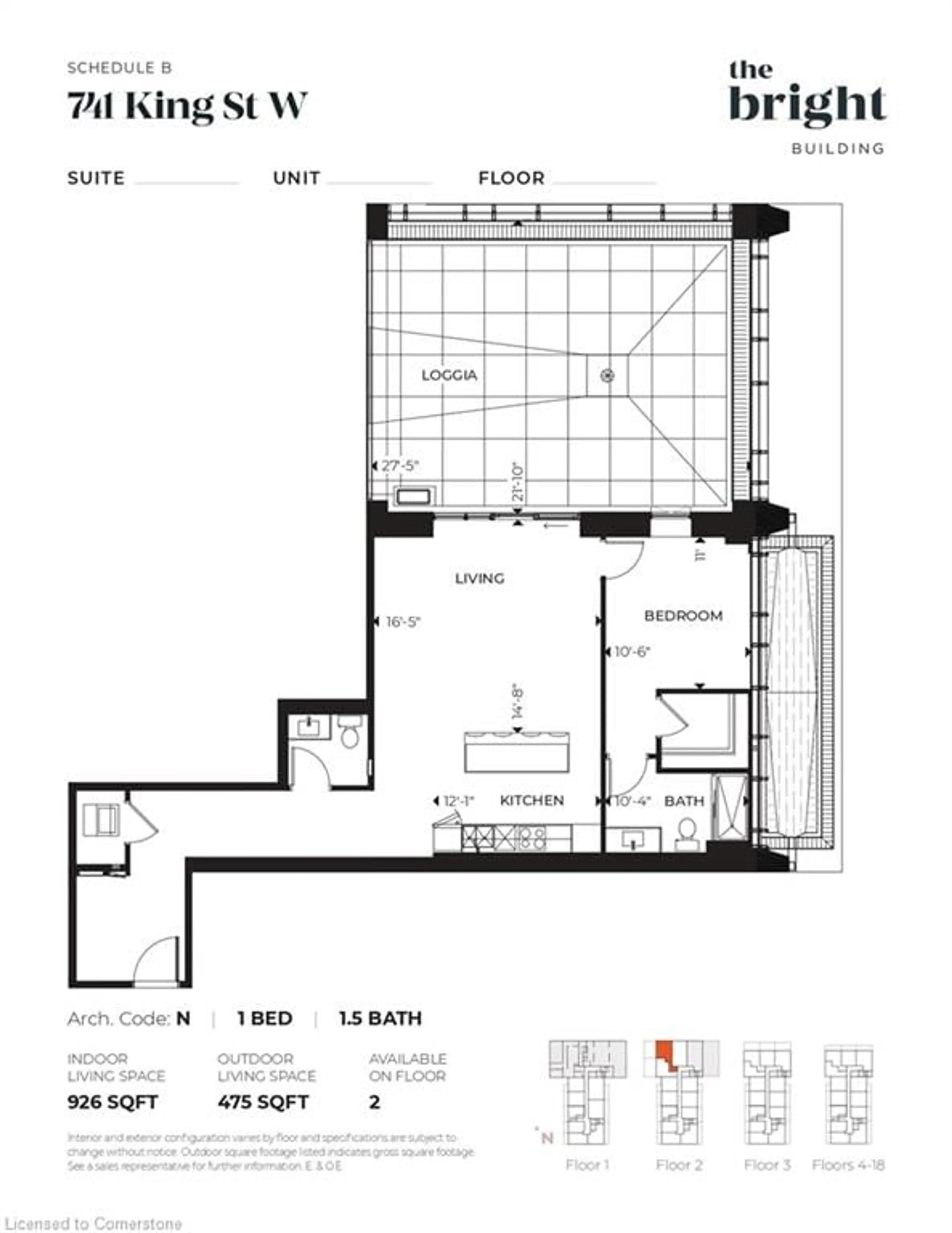 Floor plan for 741 King St #202, Kitchener Ontario N2G 1E5