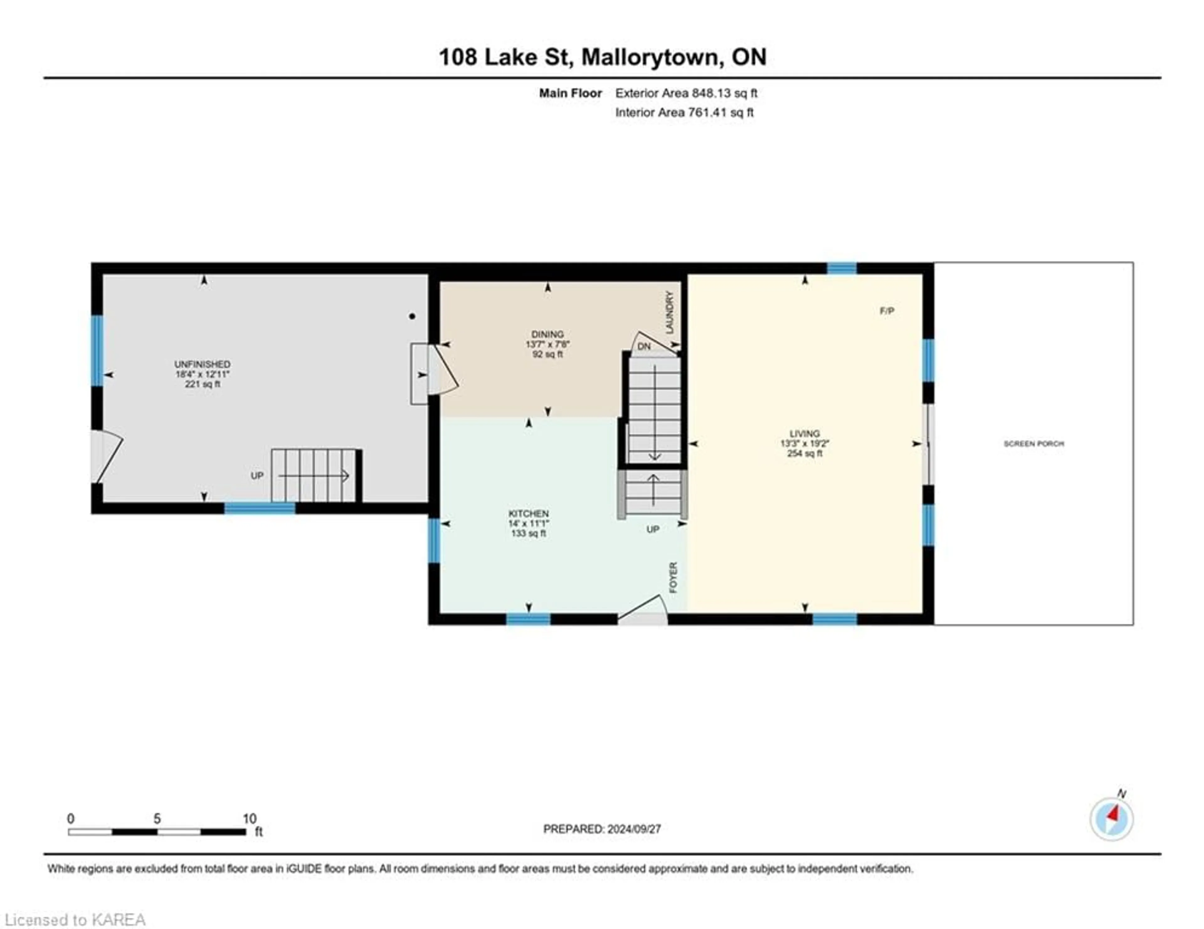 Floor plan for 108 Lake Street, Mallorytown Ontario K0E 1R0