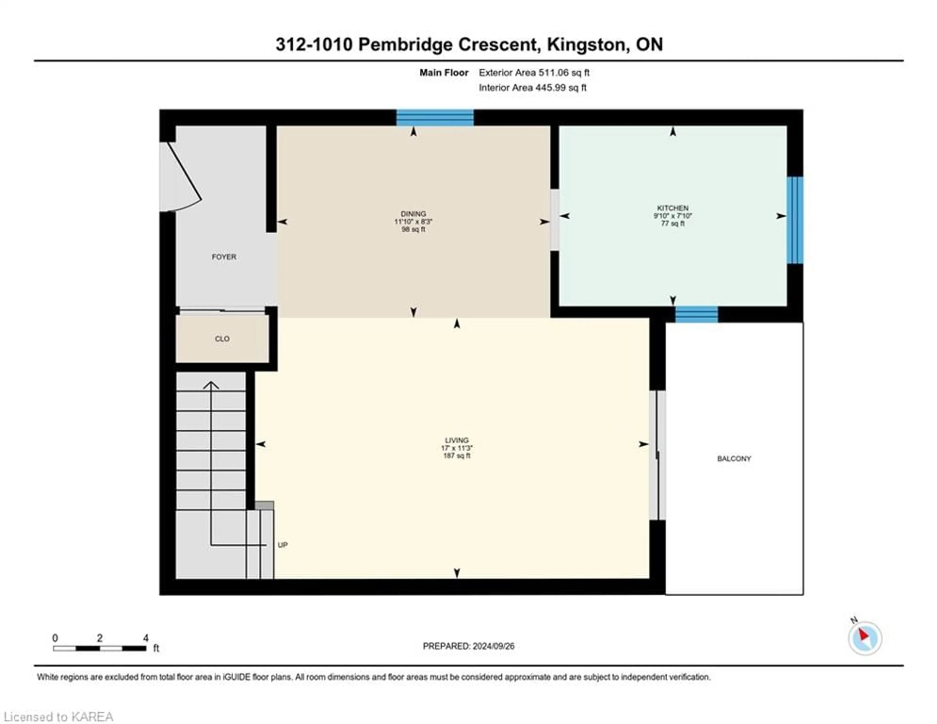 Floor plan for 1010 Pembridge Cres #312, Kingston Ontario K7P 1A3