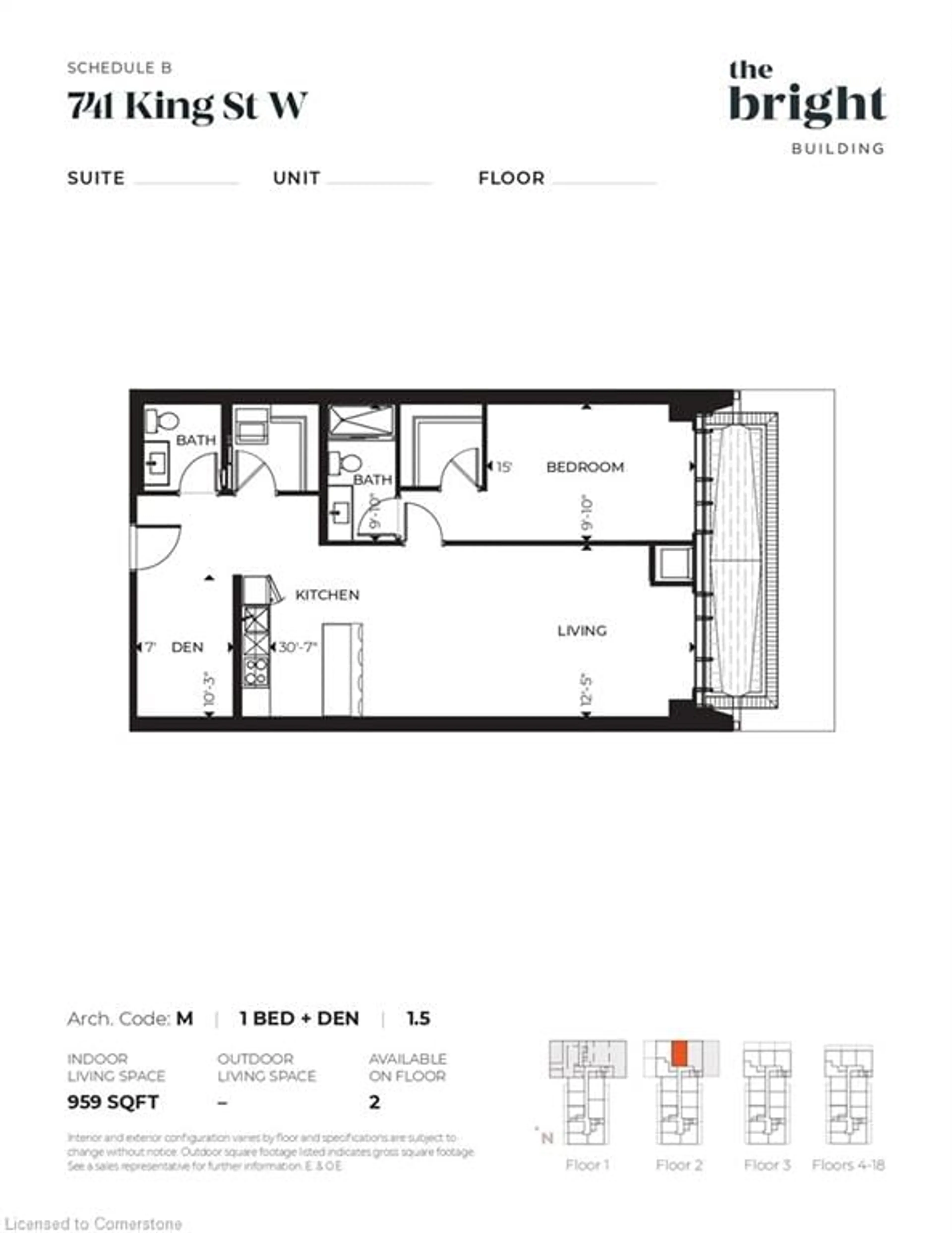 Floor plan for 741 King St #201, Kitchener Ontario N2G 1E5