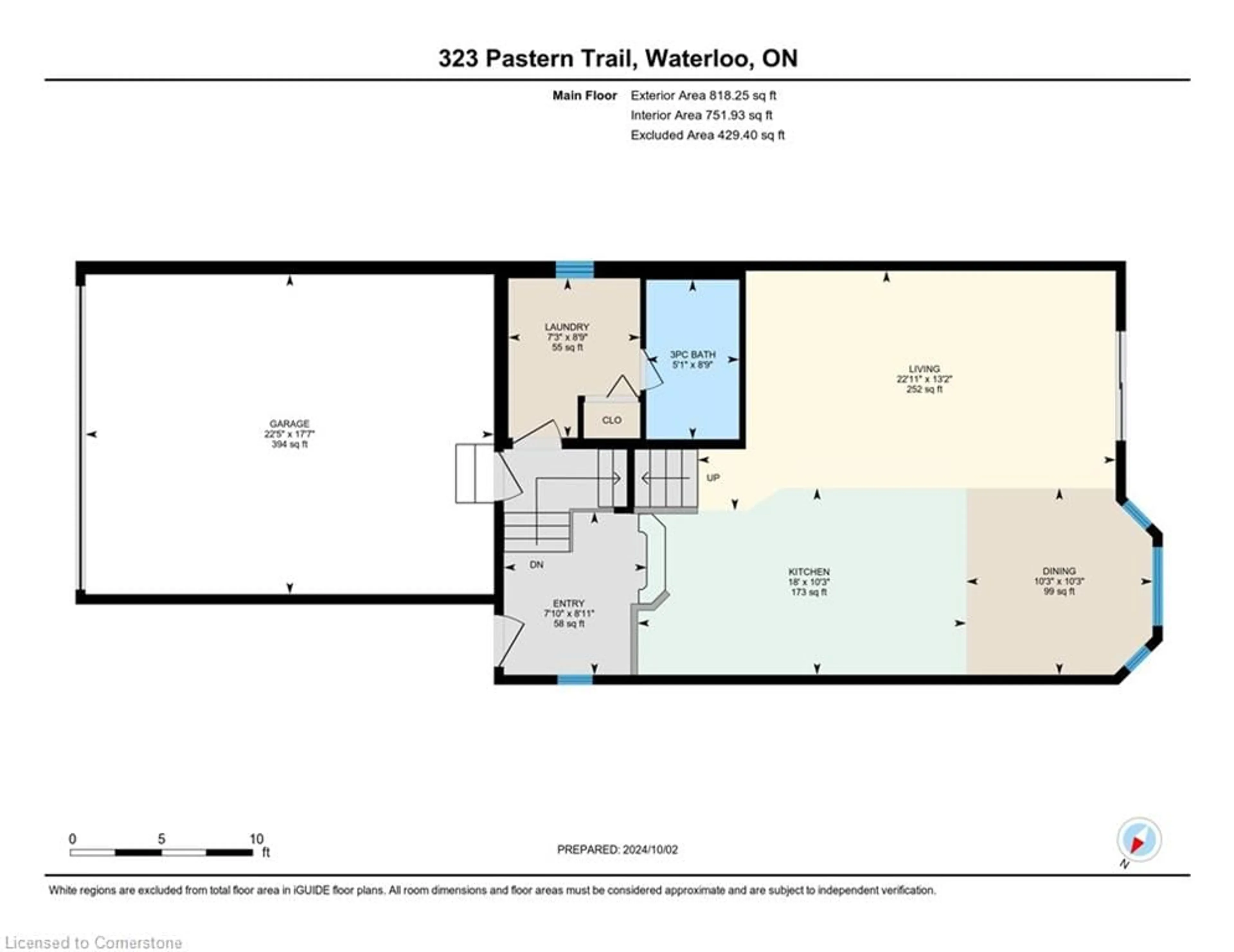 Floor plan for 323 Pastern Trail, Waterloo Ontario N2K 4E1