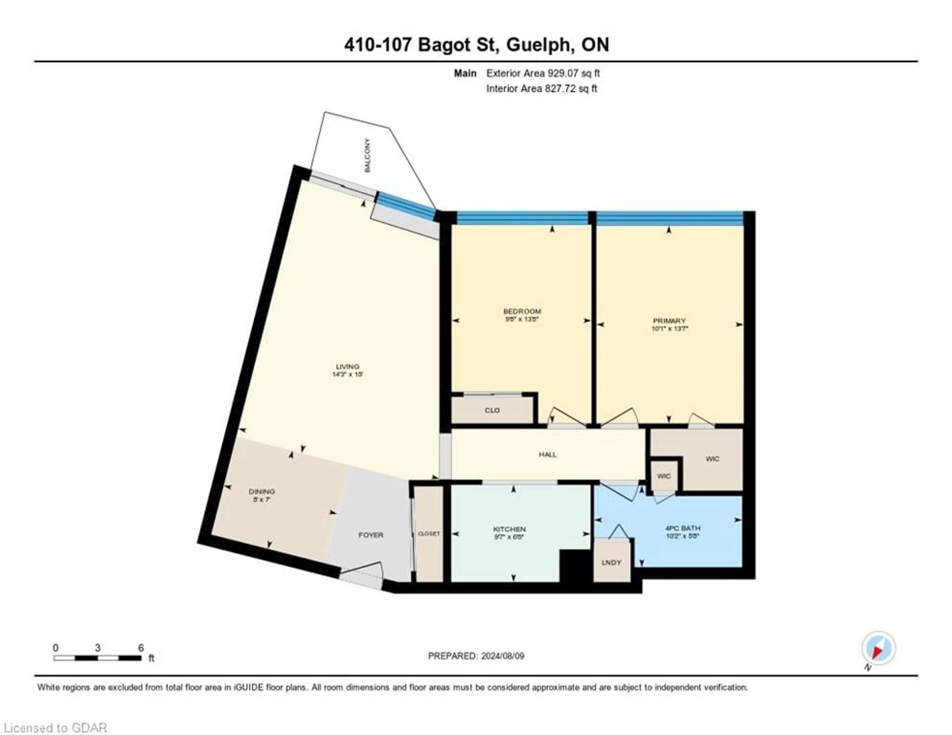 Floor plan for 107 Bagot St #410, Guelph Ontario N1H 8H5