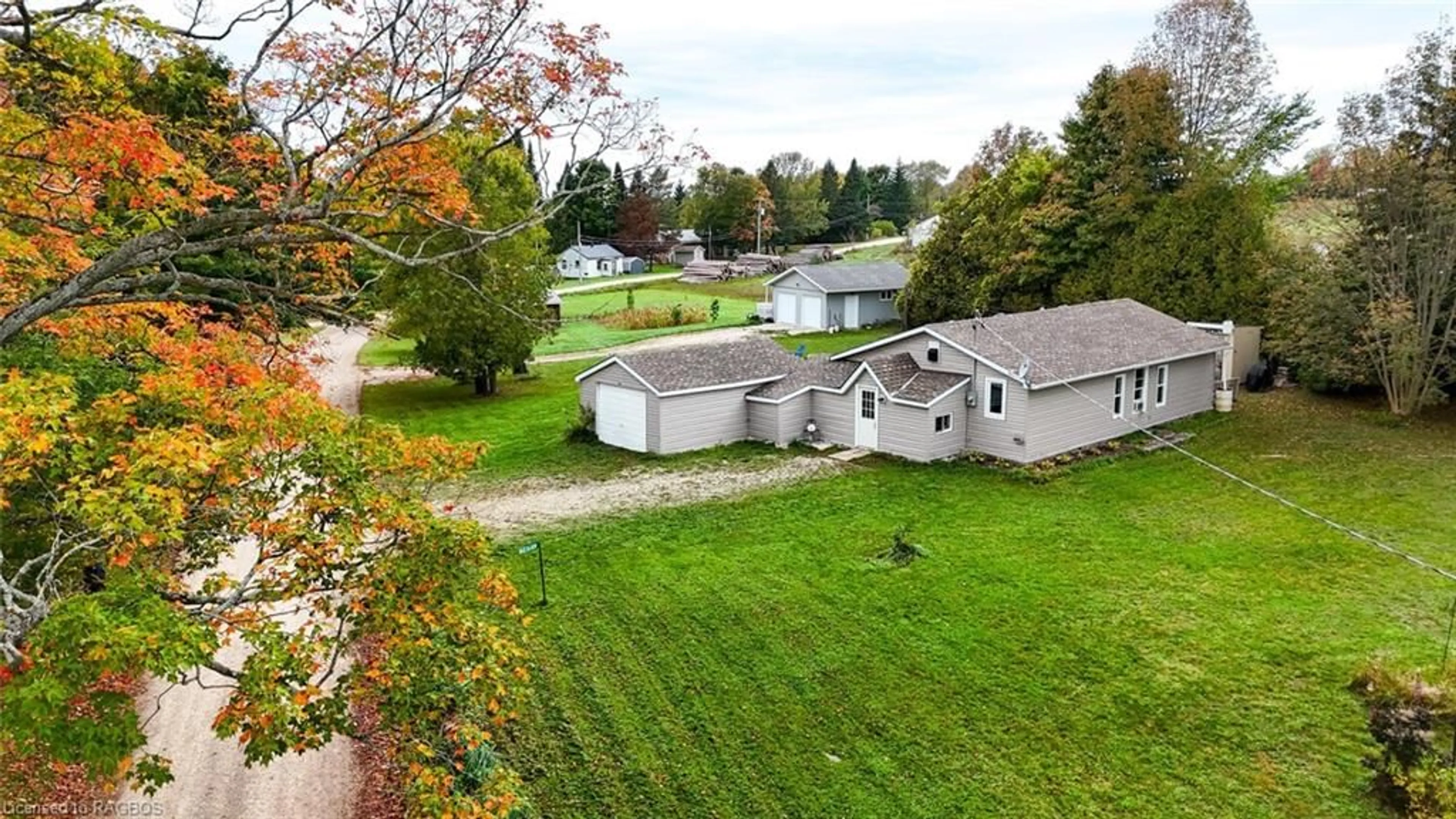 A pic from exterior of the house or condo, the fenced backyard for 803149 Puddicombe Lane, Chatsworth Ontario N0H 1G0