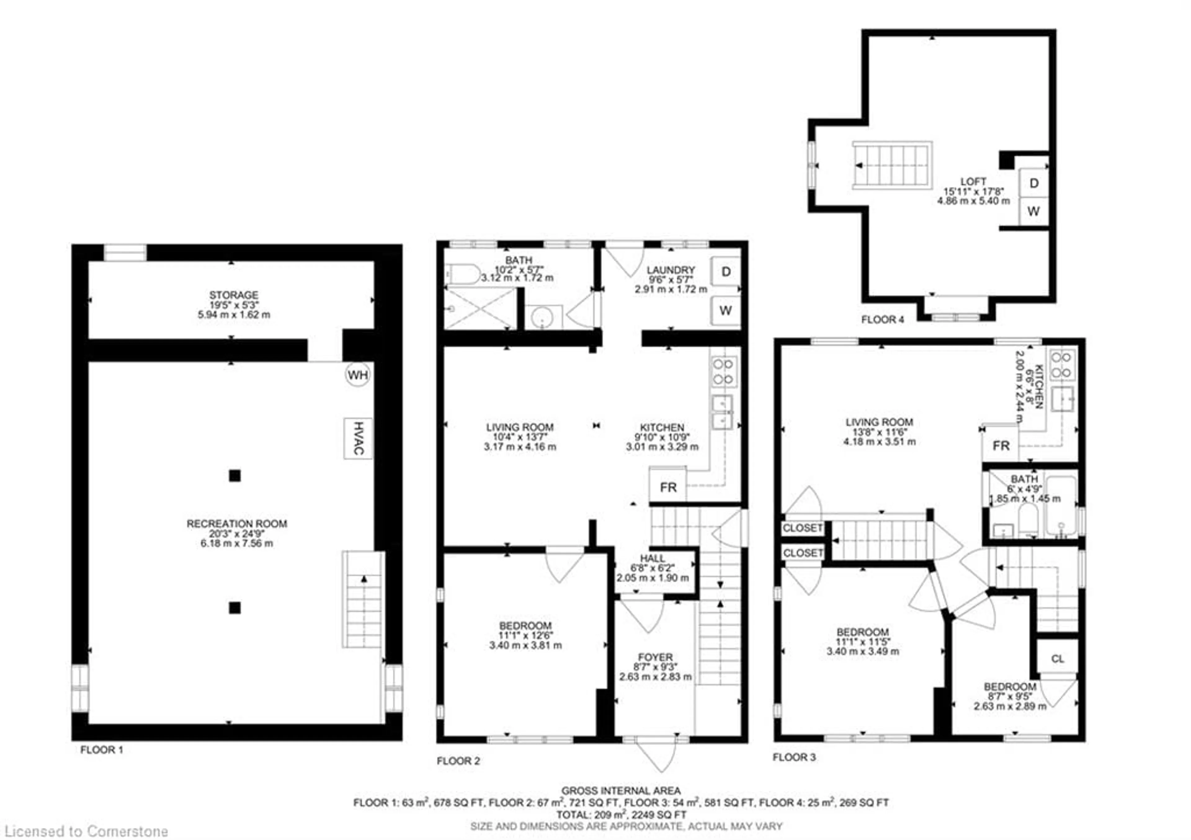 Floor plan for 305 Cannon St, Hamilton Ontario L8L 2B7