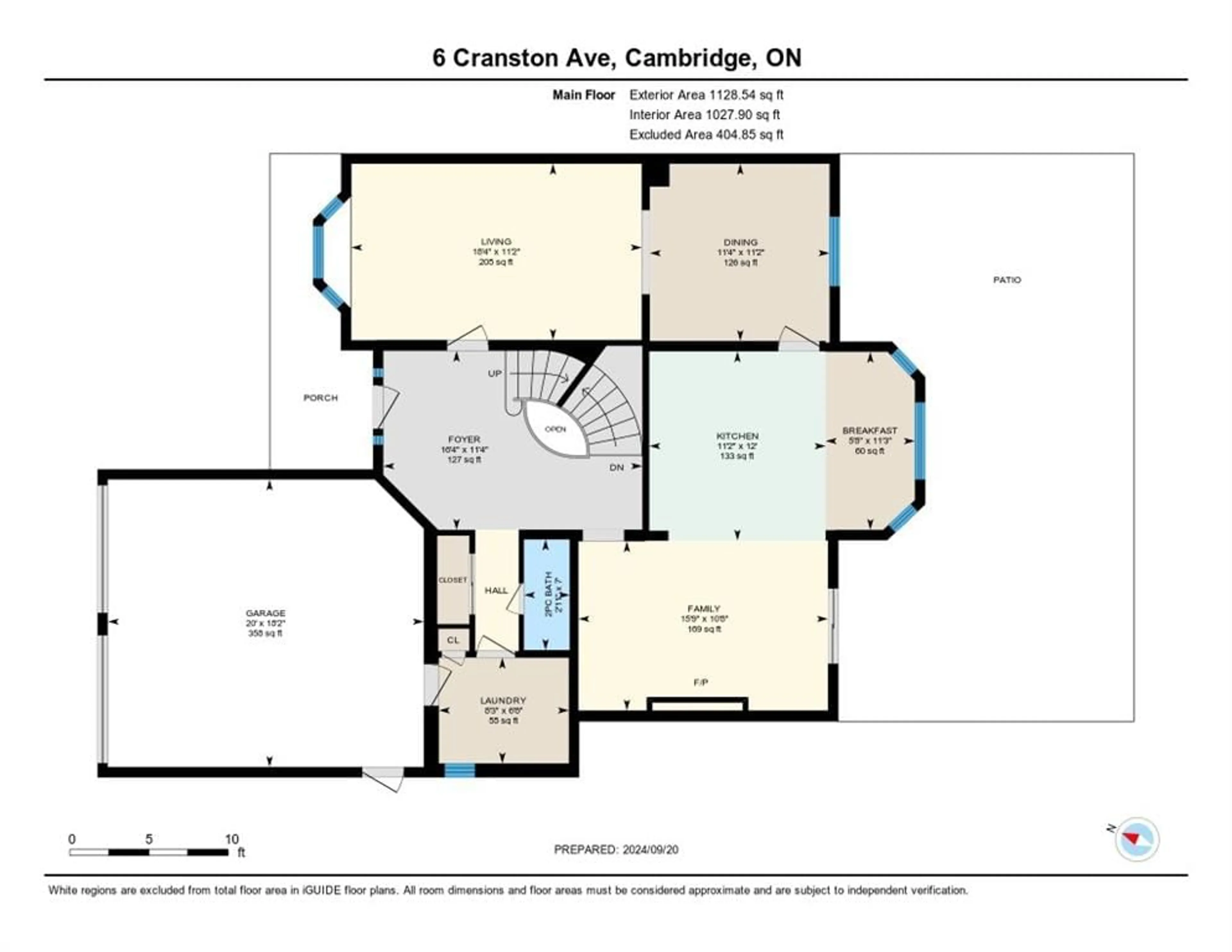 Floor plan for 6 Cranston Ave, Cambridge Ontario N1T 1J8