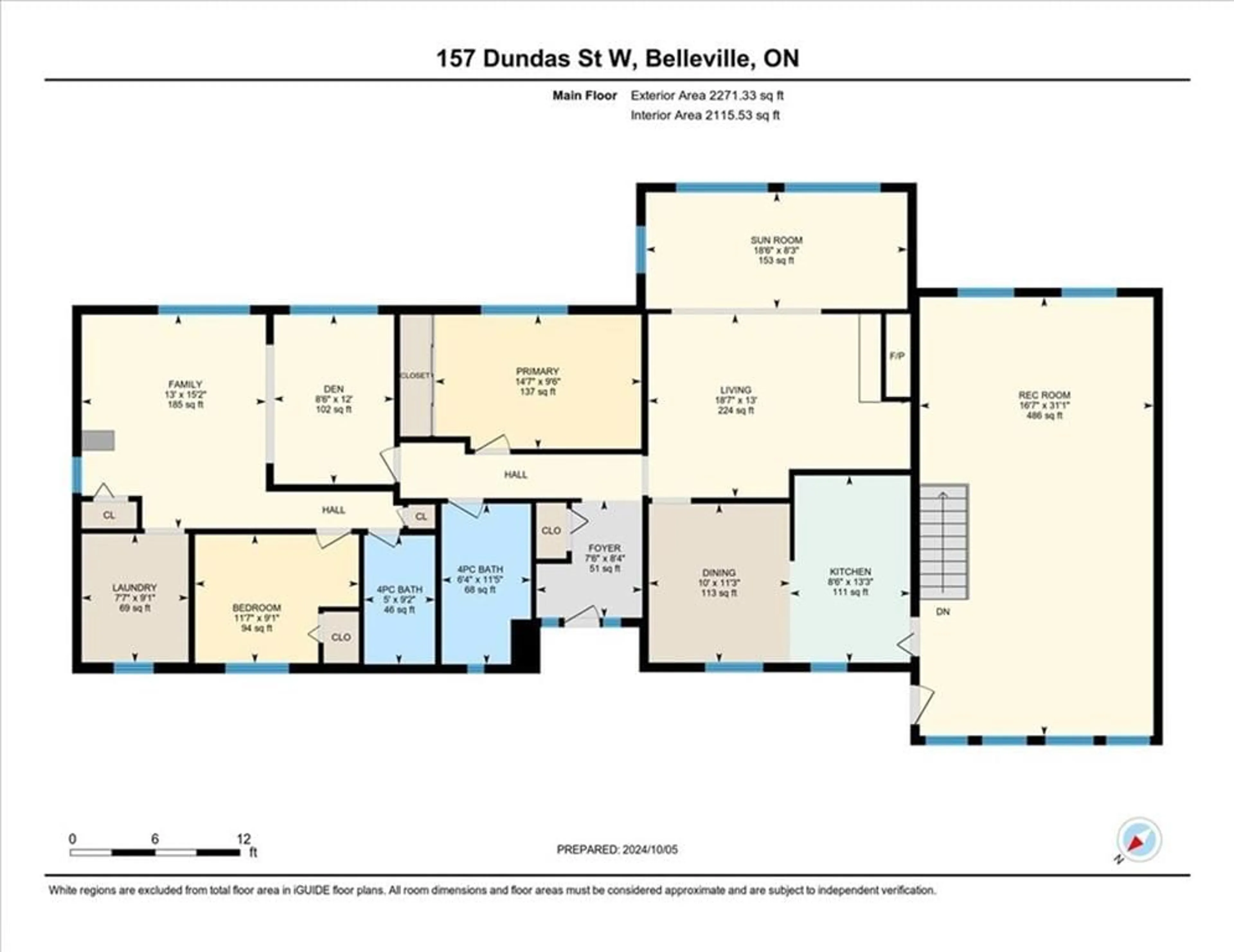 Floor plan for 157 Dundas St, Belleville Ontario K8P 1A7