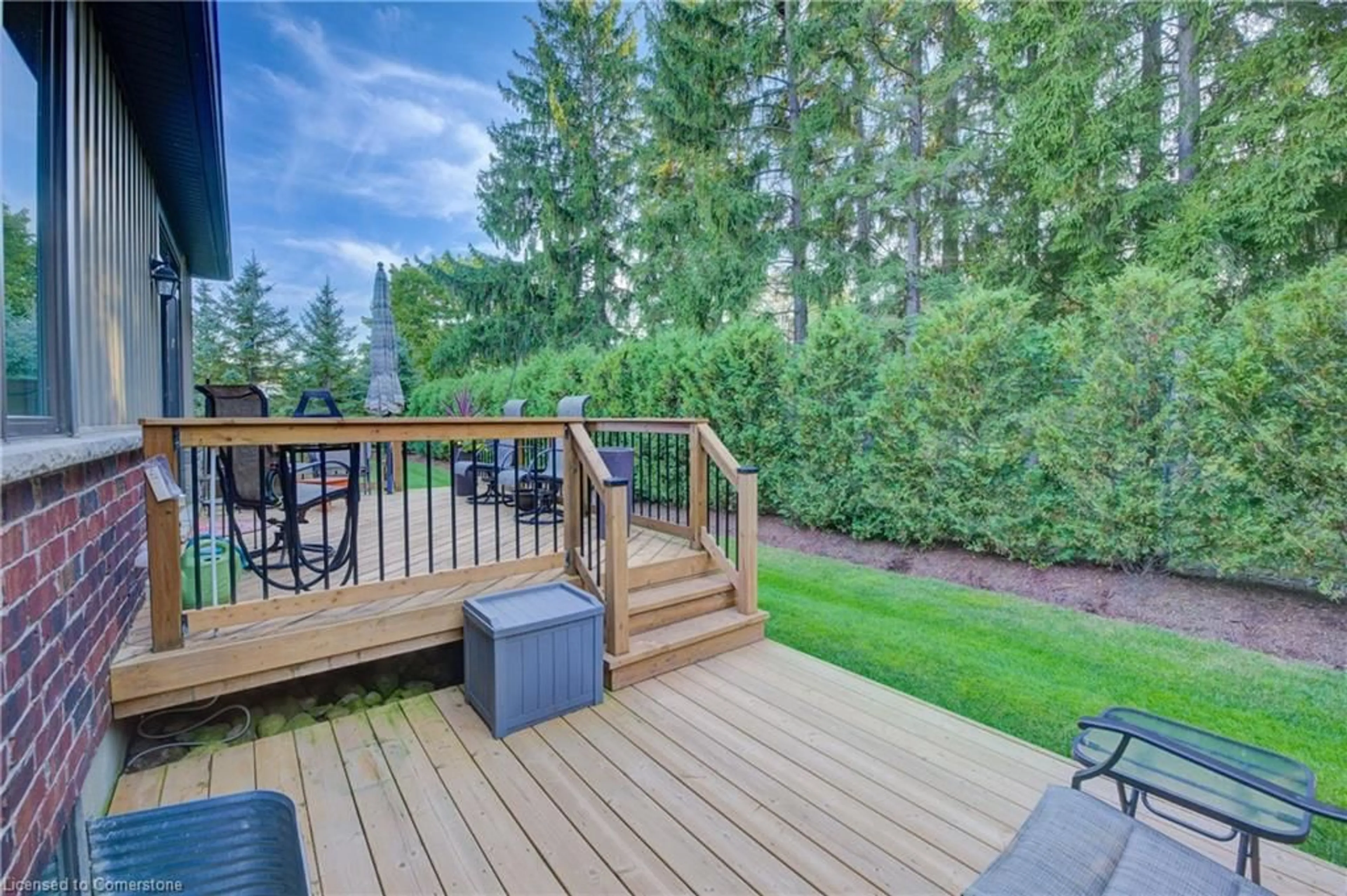 Patio, the fenced backyard for 250 Hostetler Rd #9, New Hamburg Ontario N3A 0E4