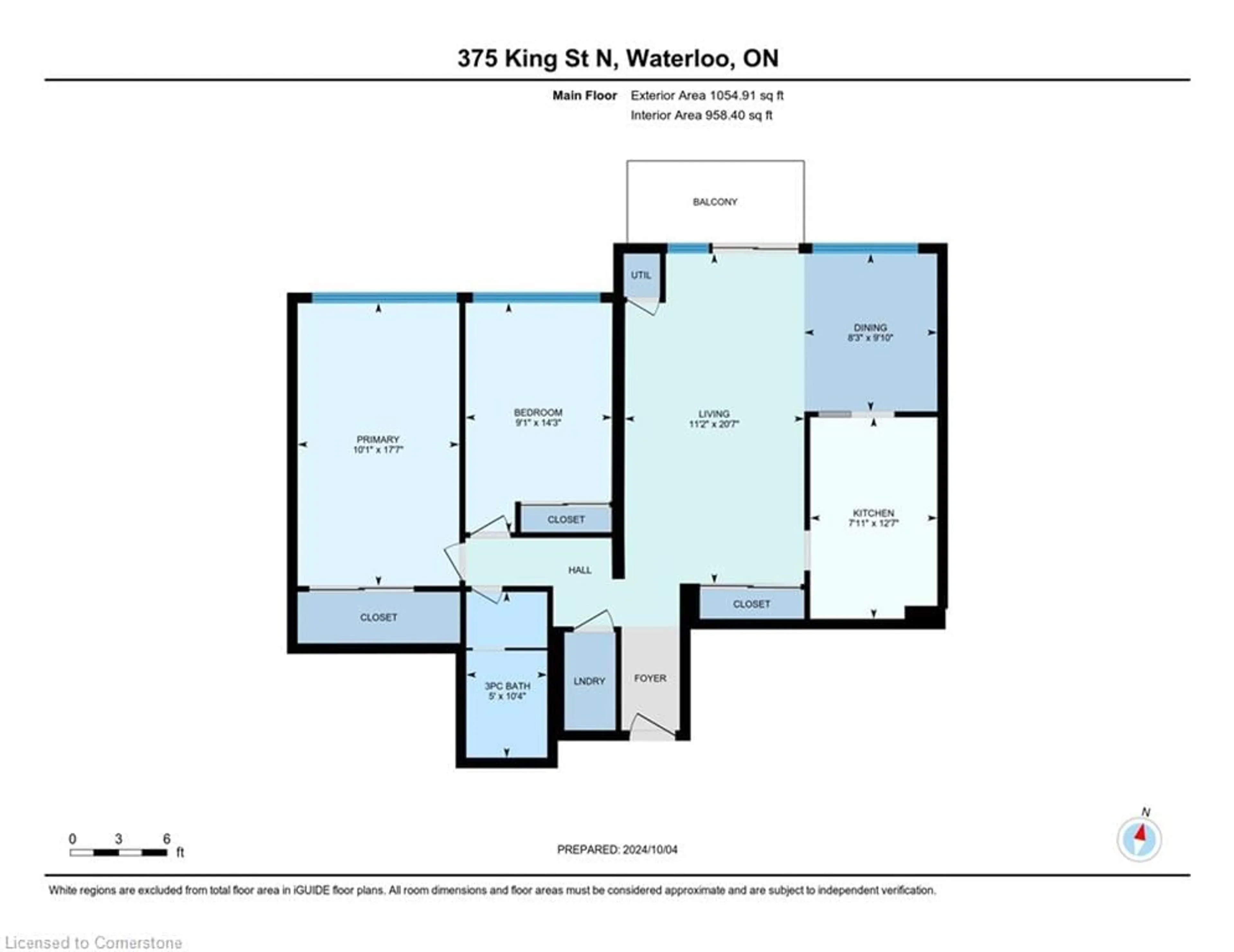 Floor plan for 375 King St #1508, Waterloo Ontario N2J 4L6