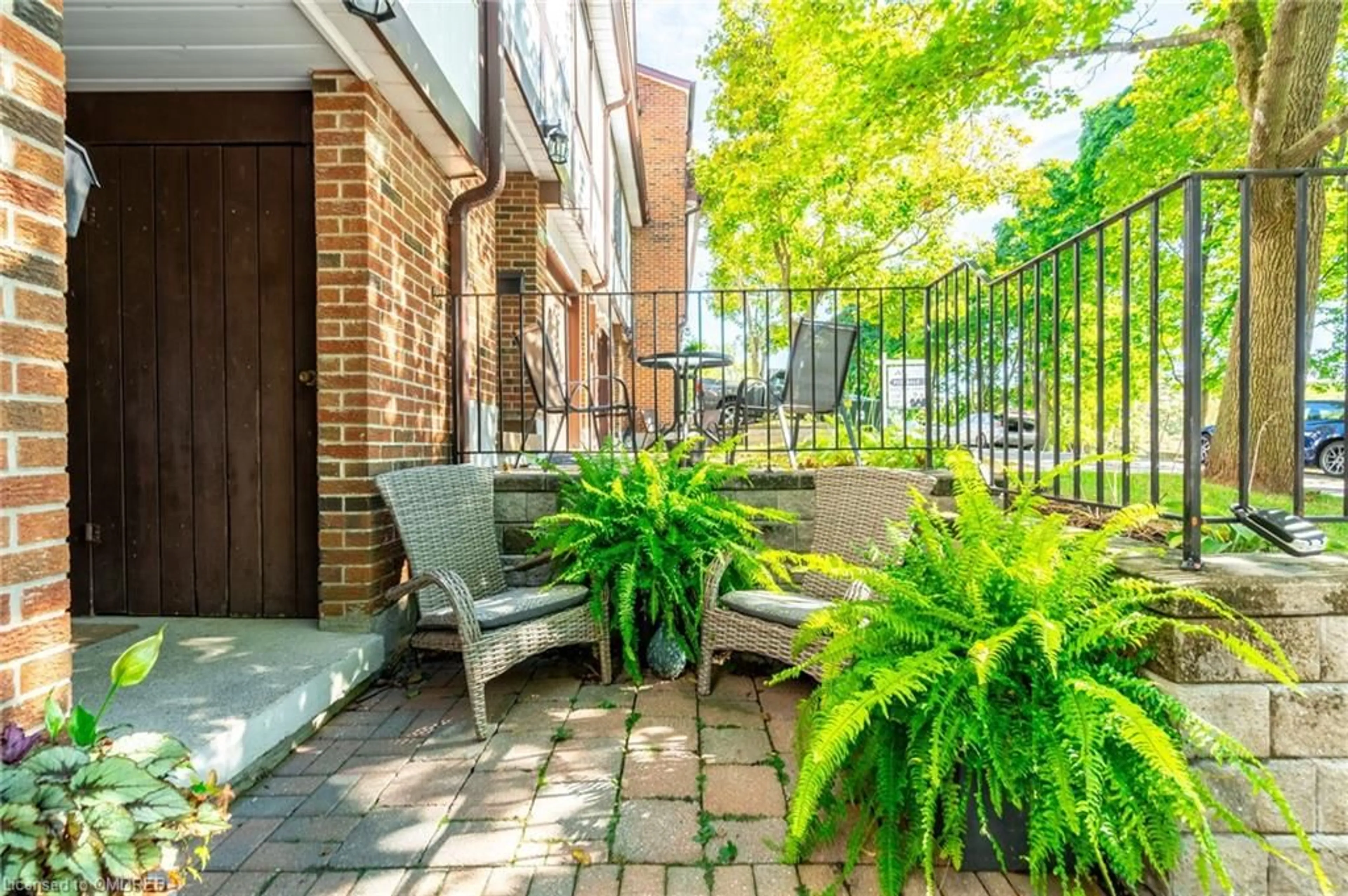 Patio, the fenced backyard for 11 Burdock Lane, Dundas Ontario L9H 6E9