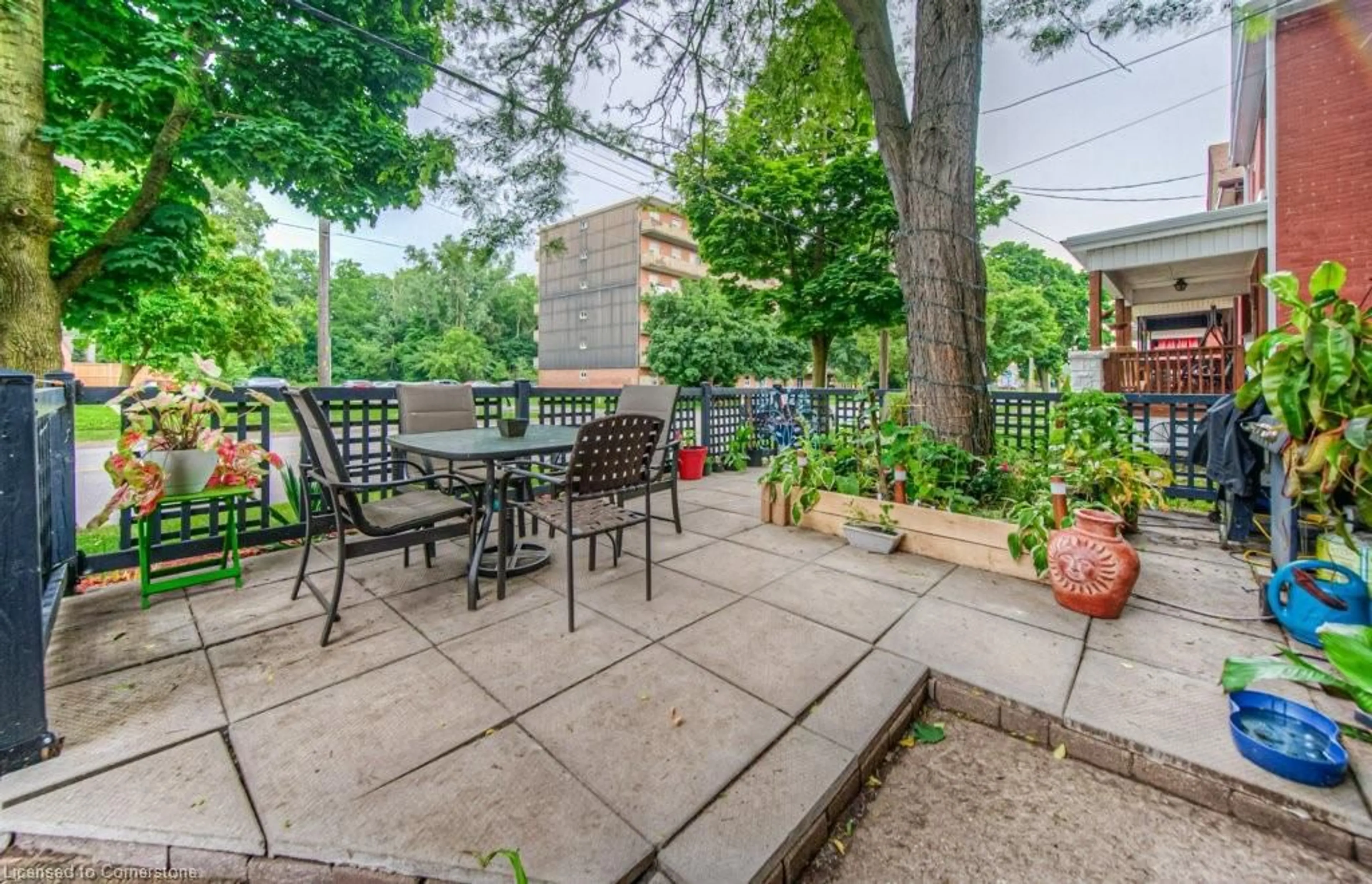 Patio, the fenced backyard for 301 Grand River Ave, Brantford Ontario N3T 4Y6