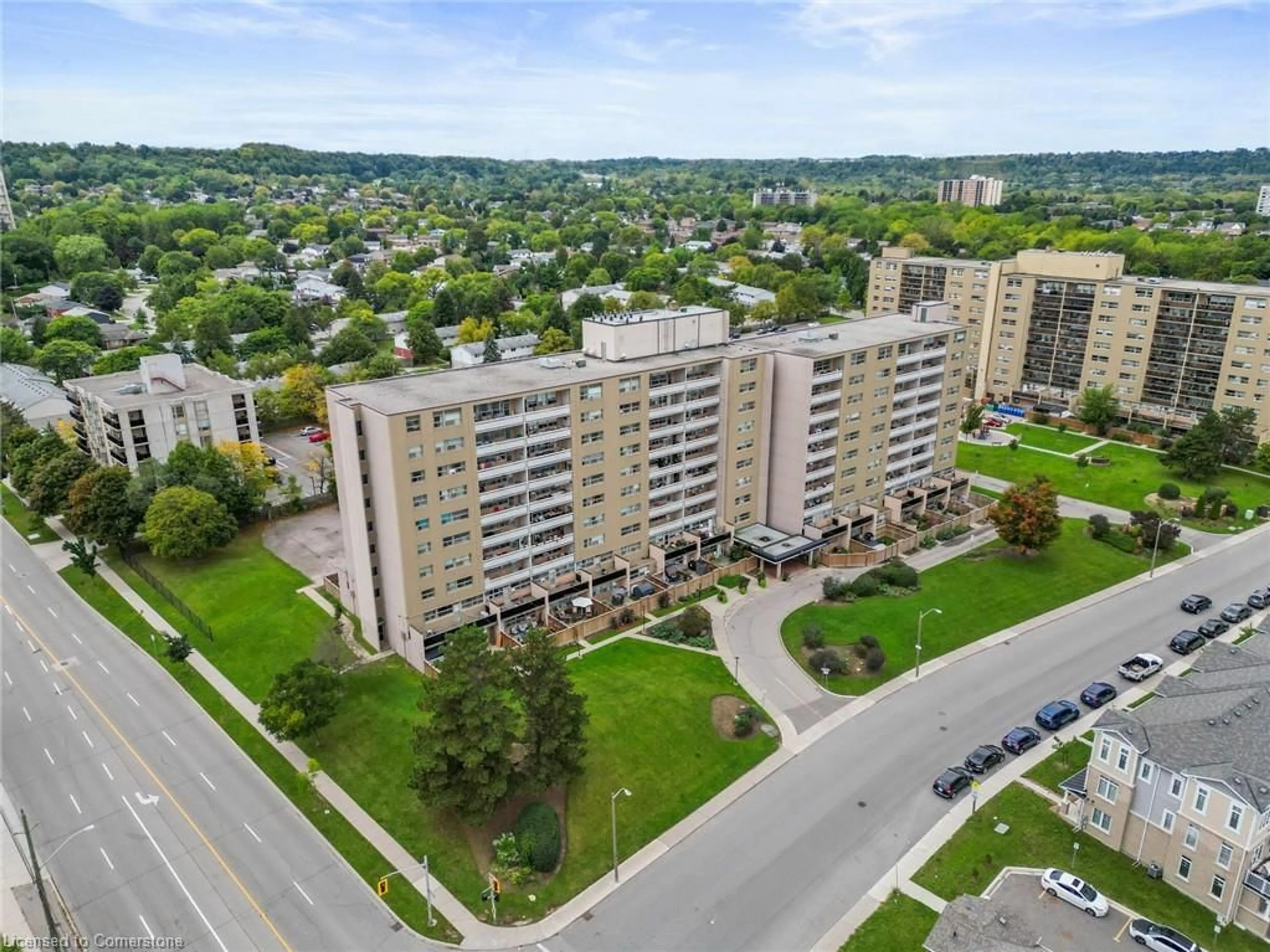 A pic from exterior of the house or condo, the street view for 15 Albright Rd #410, Hamilton Ontario L8K 5J2