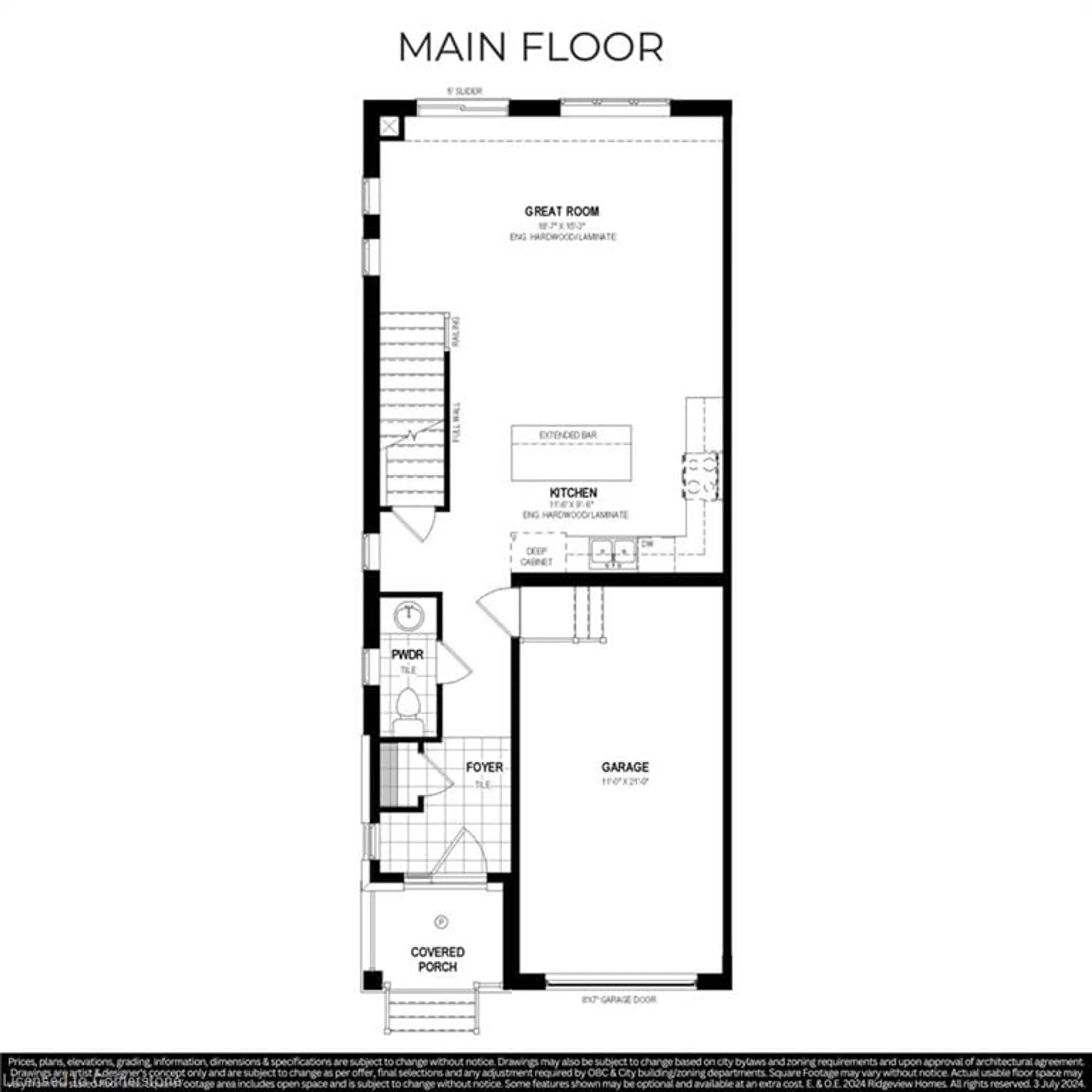 Floor plan for LOT A5 TBD Rivergreen Cres, Cambridge Ontario N1S 0E3