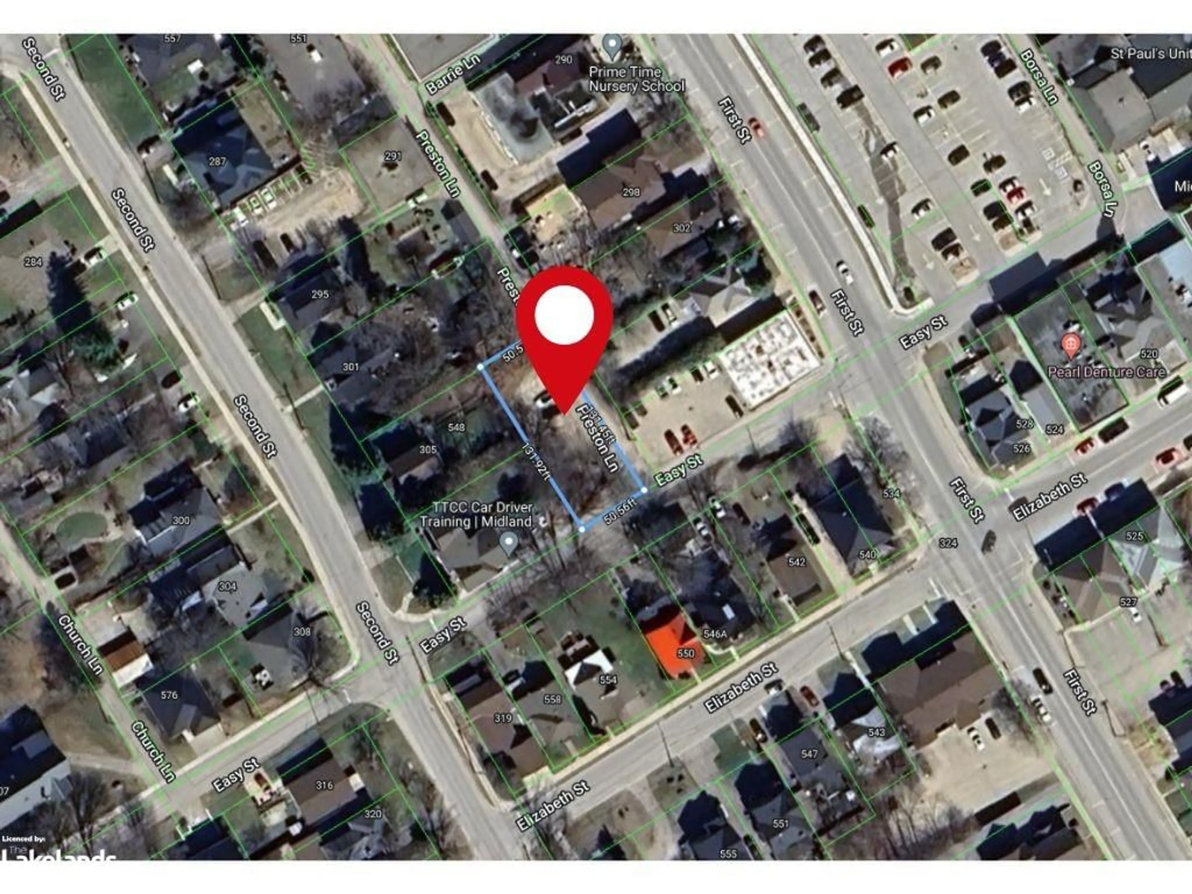 Picture of a map for 548 Easy St, Midland Ontario L4R 0E1