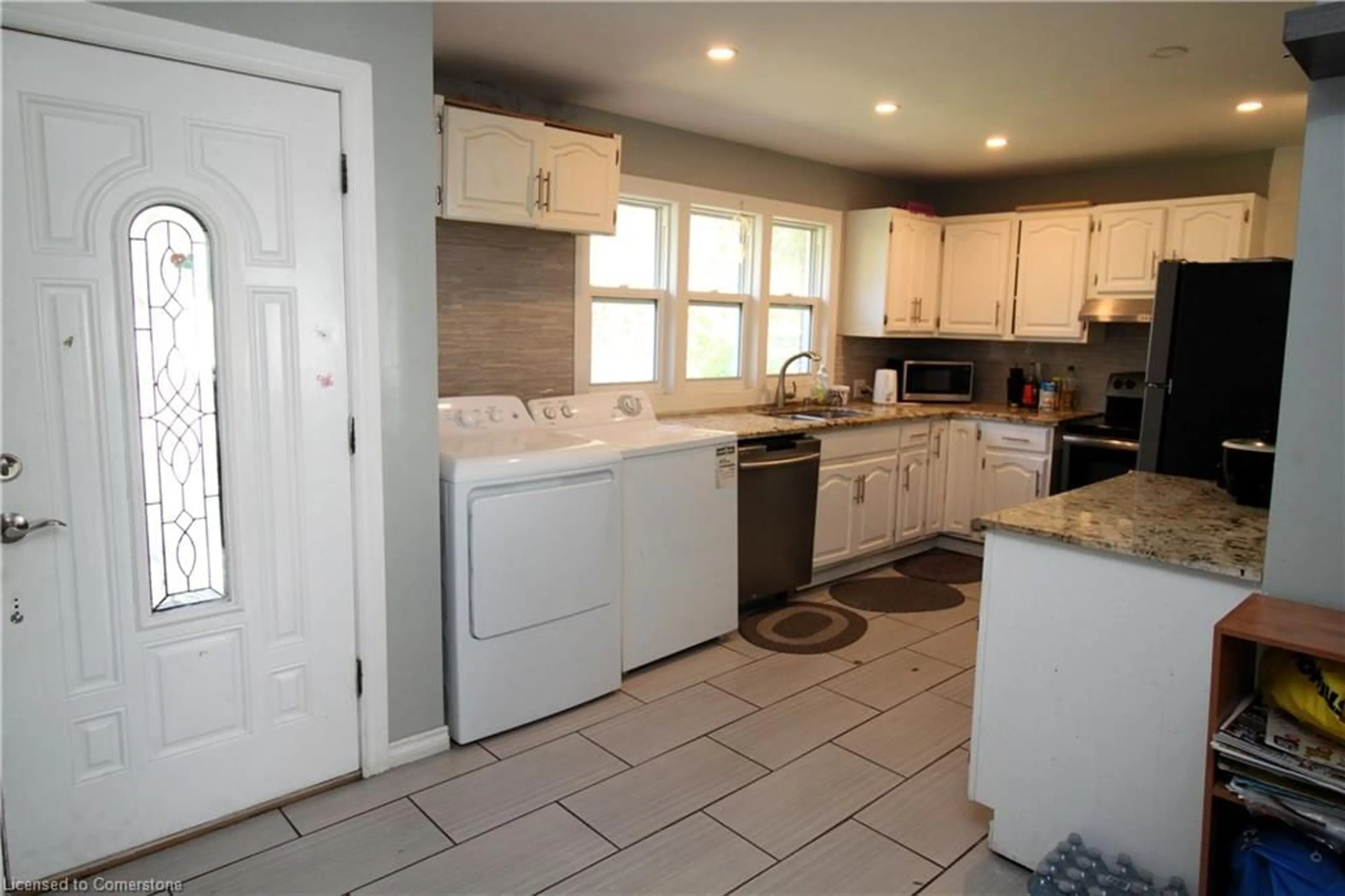 Kitchen, wood floors, cottage for 11 Woodman Dr, Brantford Ontario N3S 4K2