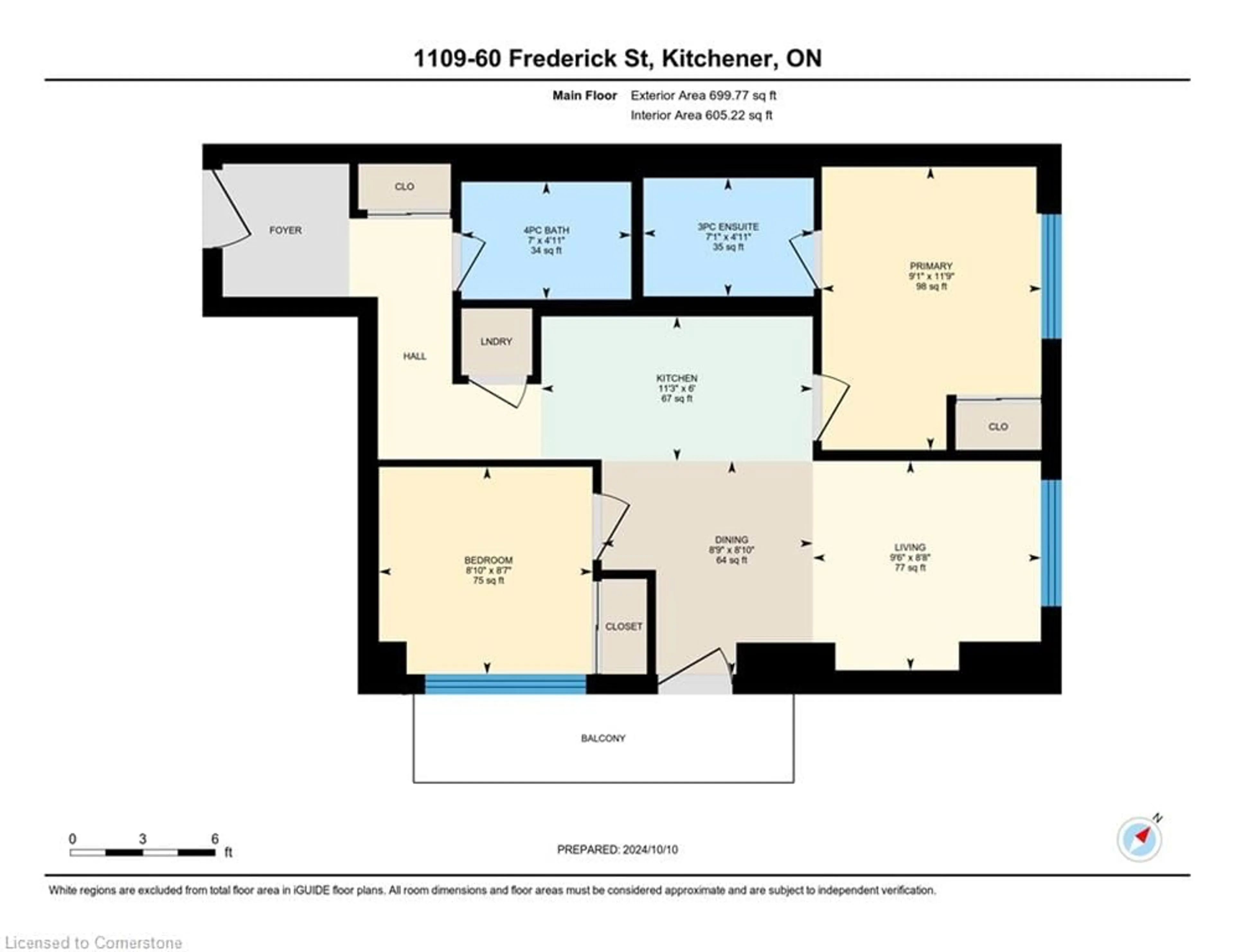 Floor plan for 60 Frederick St St #1102, Kitchener Ontario N2H 0C7