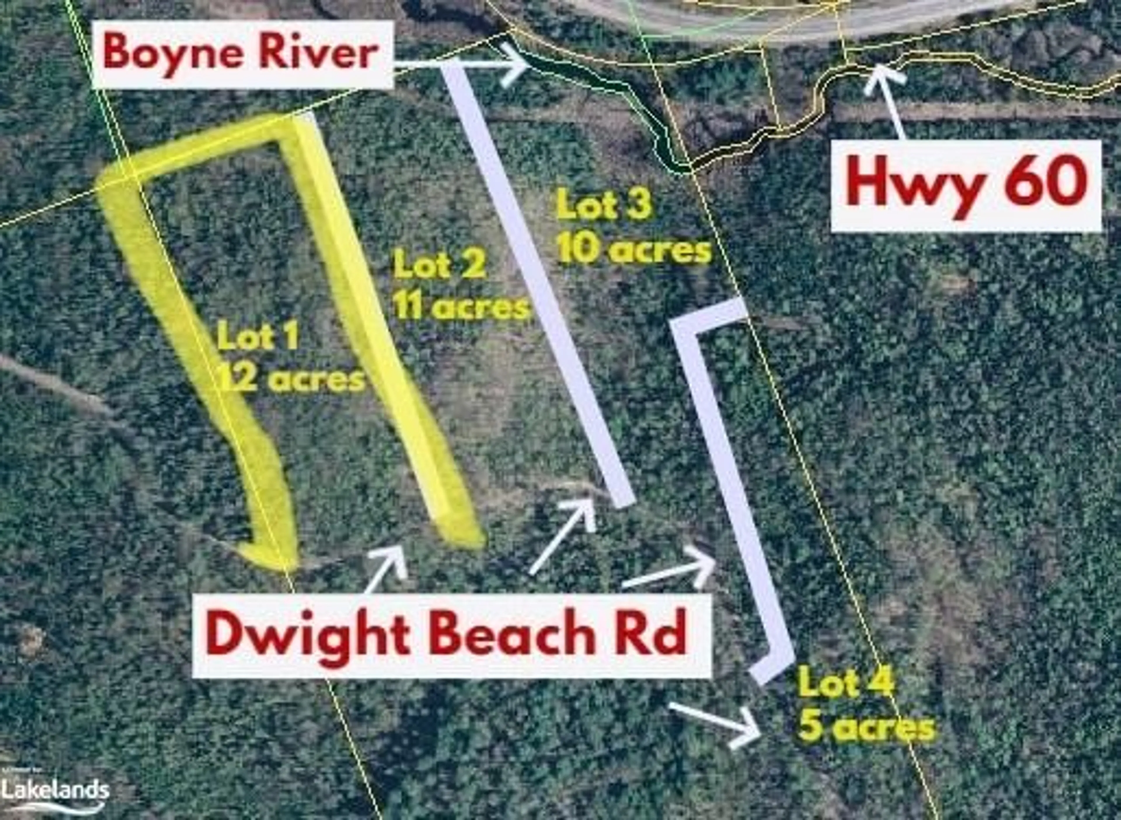 Picture of a map for LOT 1 Dwight Beach Rd, Dwight Ontario P0A 1H0