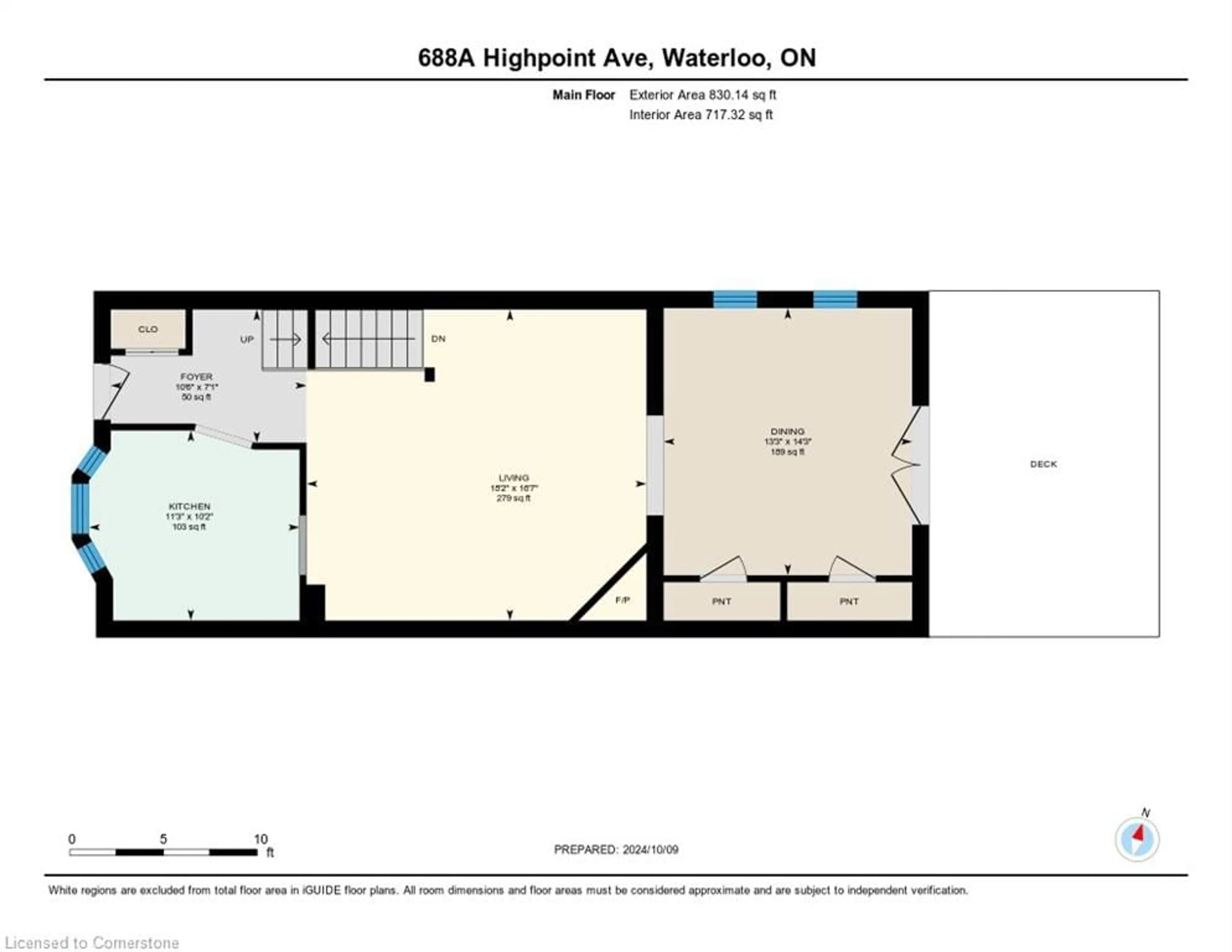 Floor plan for 688 Highpoint Ave #A, Waterloo Ontario N2V 1G9