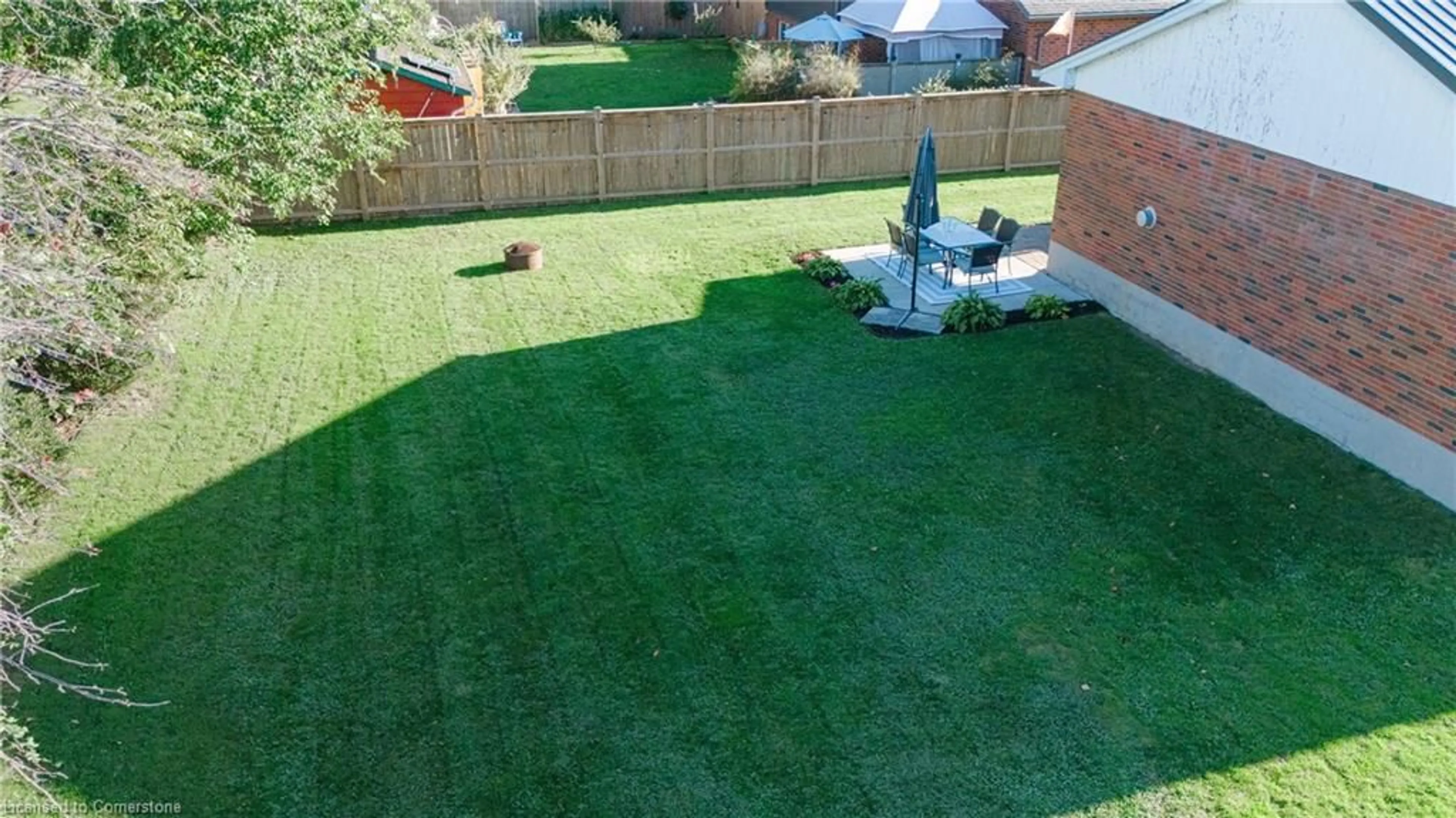 Patio, the fenced backyard for 63 Commissioner St, Embro Ontario N0J 1J0