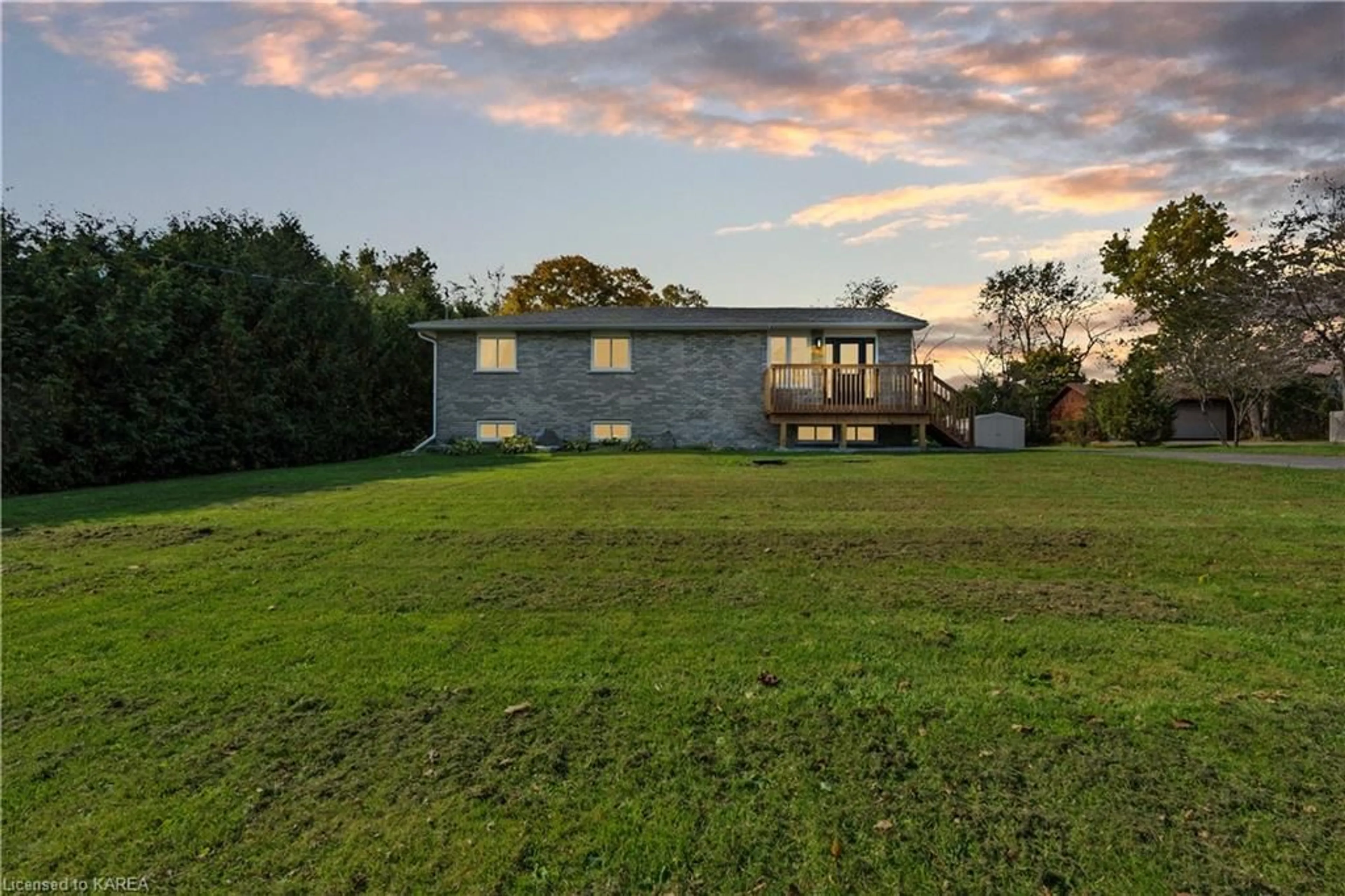 Frontside or backside of a home, the fenced backyard for 1995 Cordukes Rd, Kingston Ontario K7L 4V4