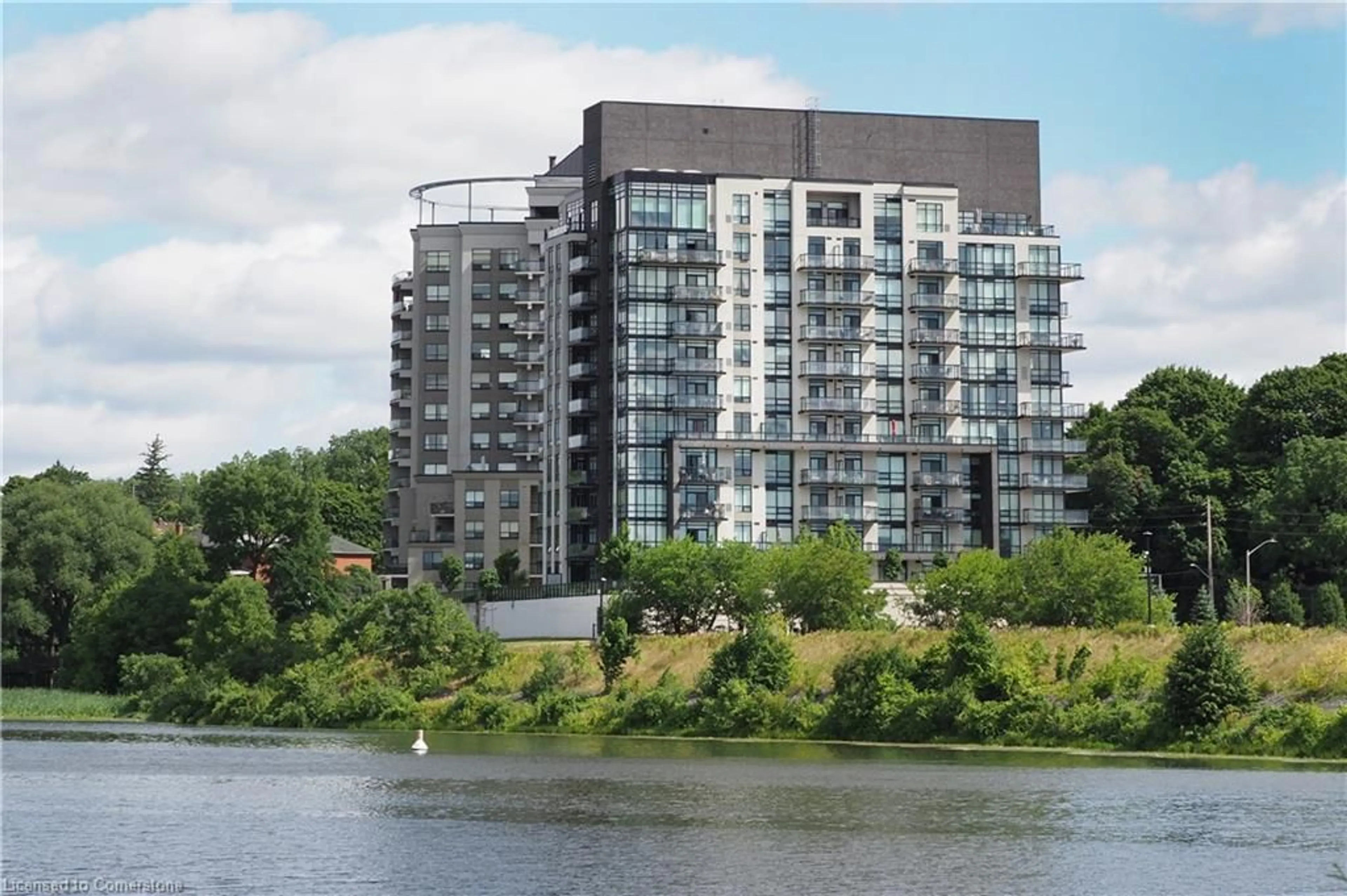 A pic from exterior of the house or condo, lake for 150 Water St #705, Cambridge Ontario N1R 0B5