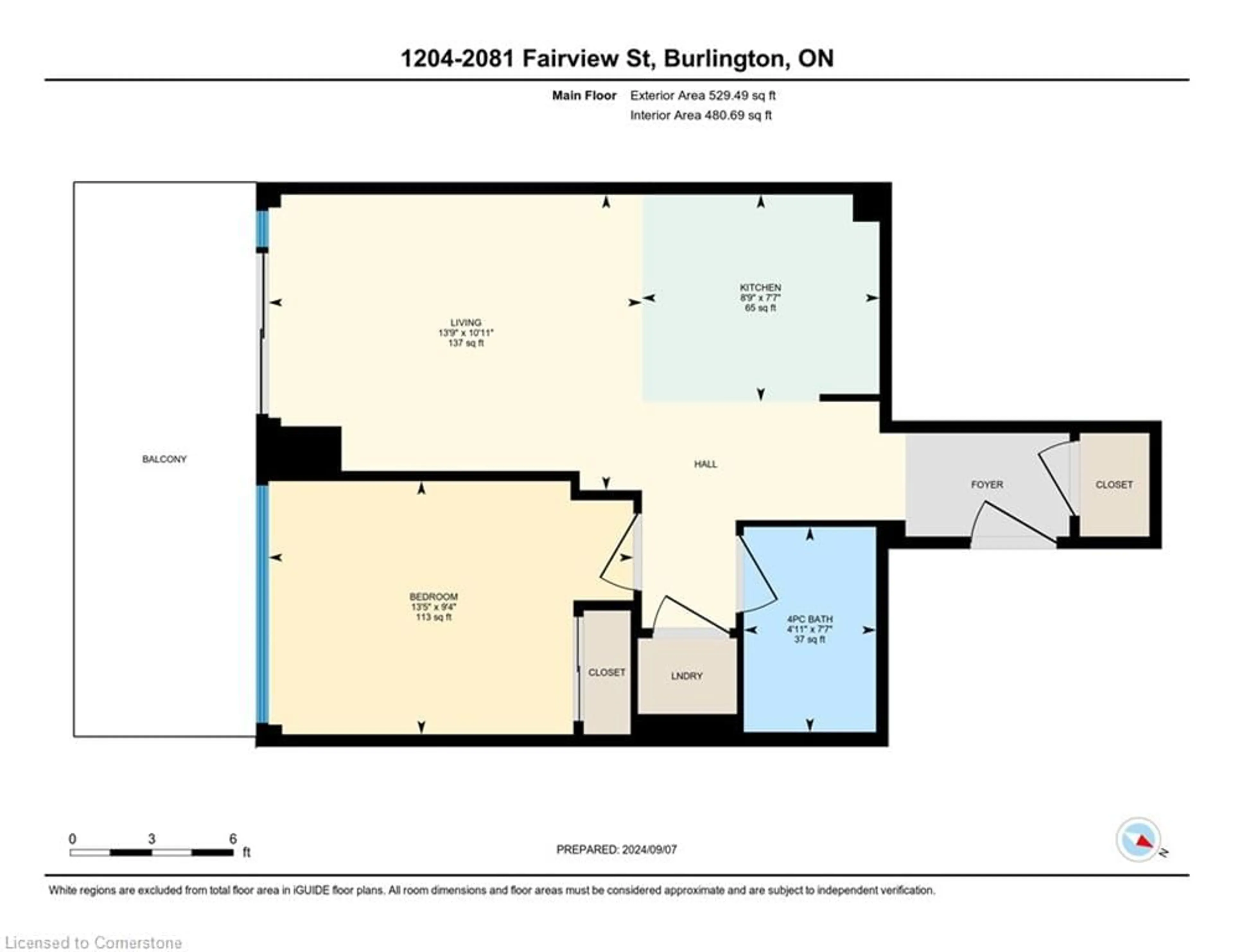 Floor plan for 2081 Fairview St #1204, Burlington Ontario L7R 0E4