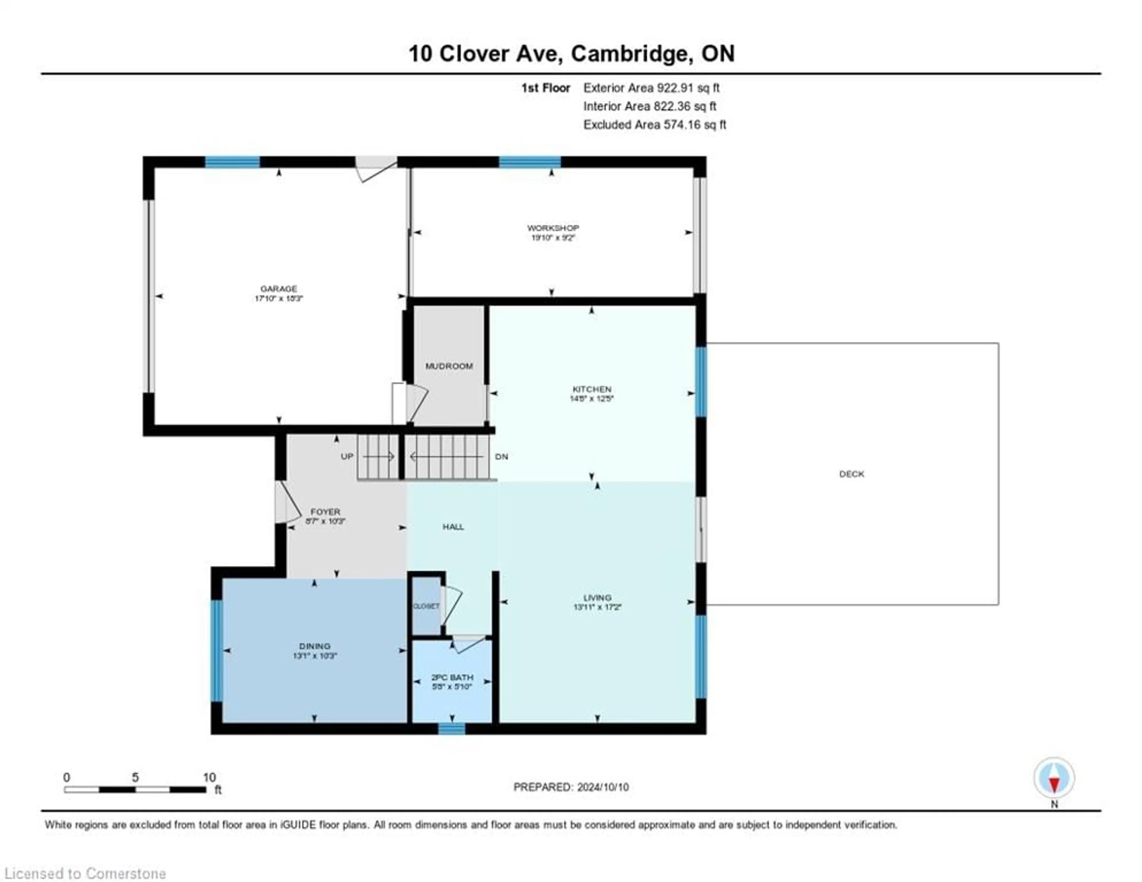 Floor plan for 10 Clover Ave, Cambridge Ontario N1R 5S2