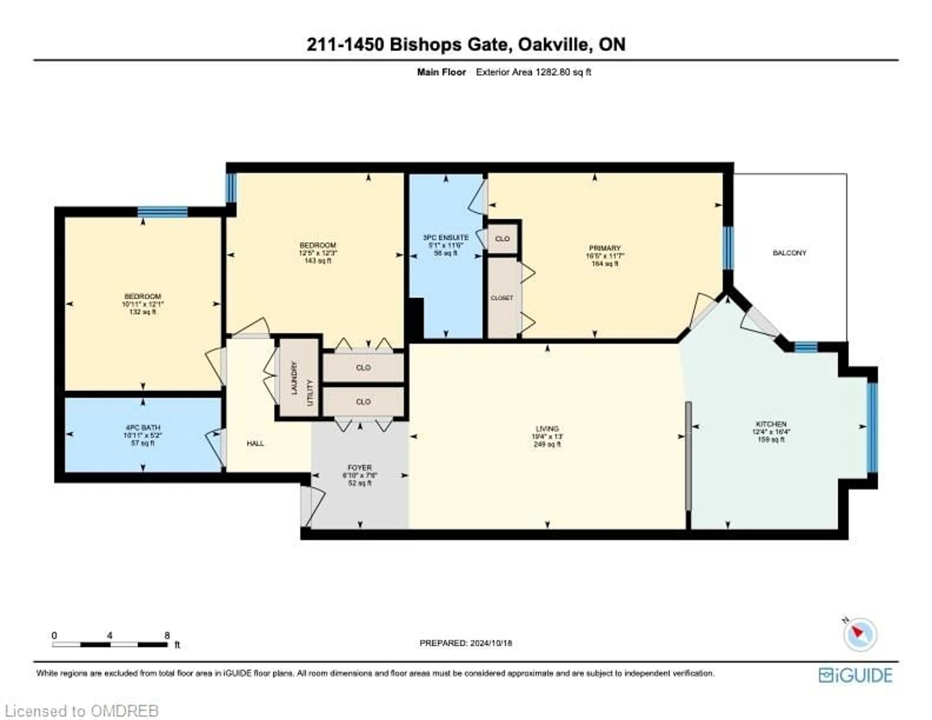 Floor plan for 1450 Bishops Gate #211, Oakville Ontario L6M 4N1